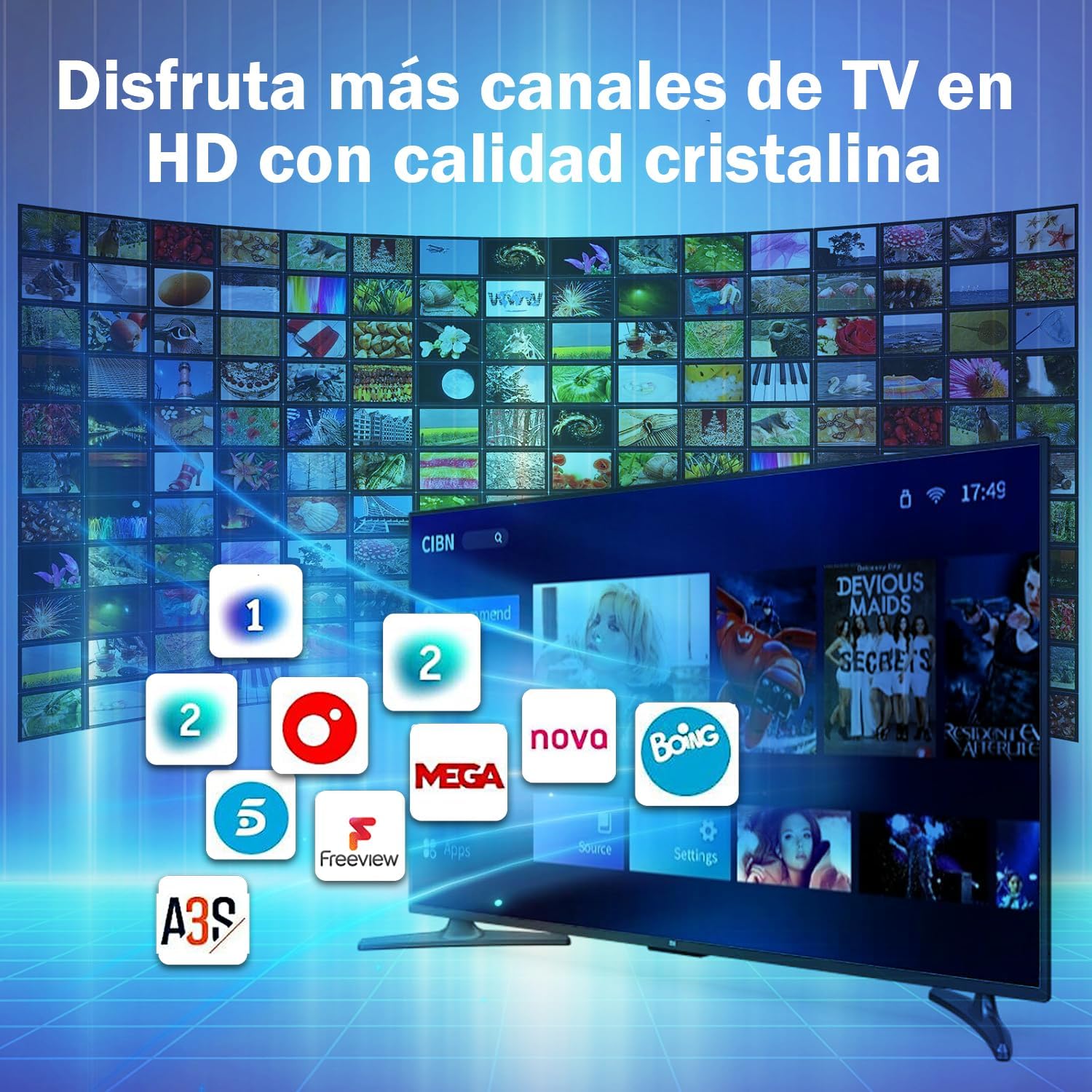 Detalle 2 de Antena TV Interior 2026 Recepción 360° 460KM