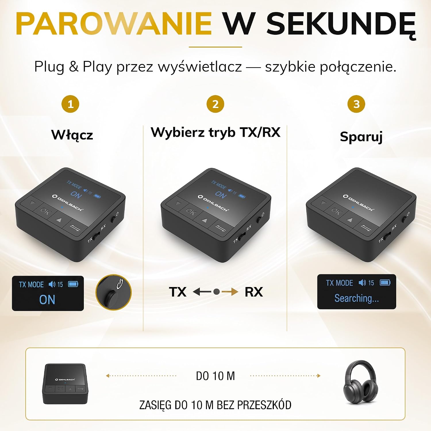 Thumbnail 6 de Oehlbach BTR Innovation 5.2 – nadajnik i odbiornik Bluetooth aptX, OLED, 20 h