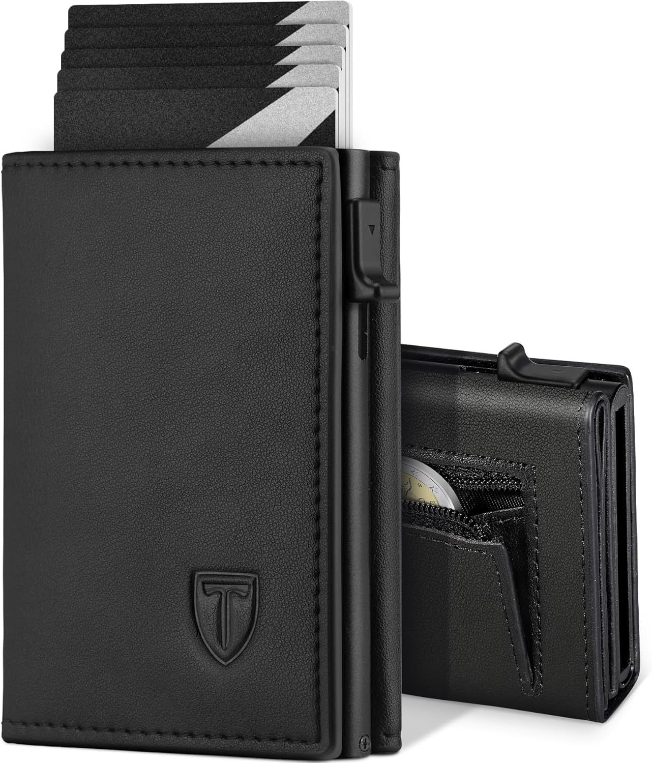 Detalle de TEEHON Cartera Hombre de Cuero con Bloqueo RFID y Tarjetero Emergent