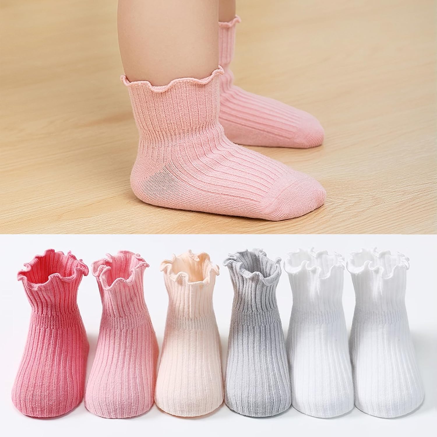 Thumbnail 3 de DRESHOW Infant Non-slip Ruffle Lace Socks