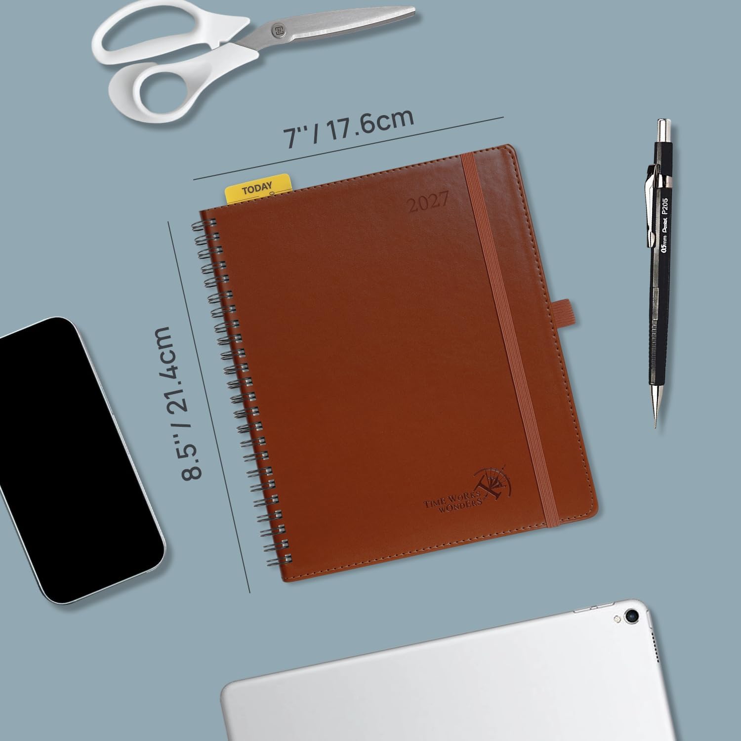 Detalle de POPRUN 2026–2027 Academic Weekly Planner, 7" x 8.5", Brown