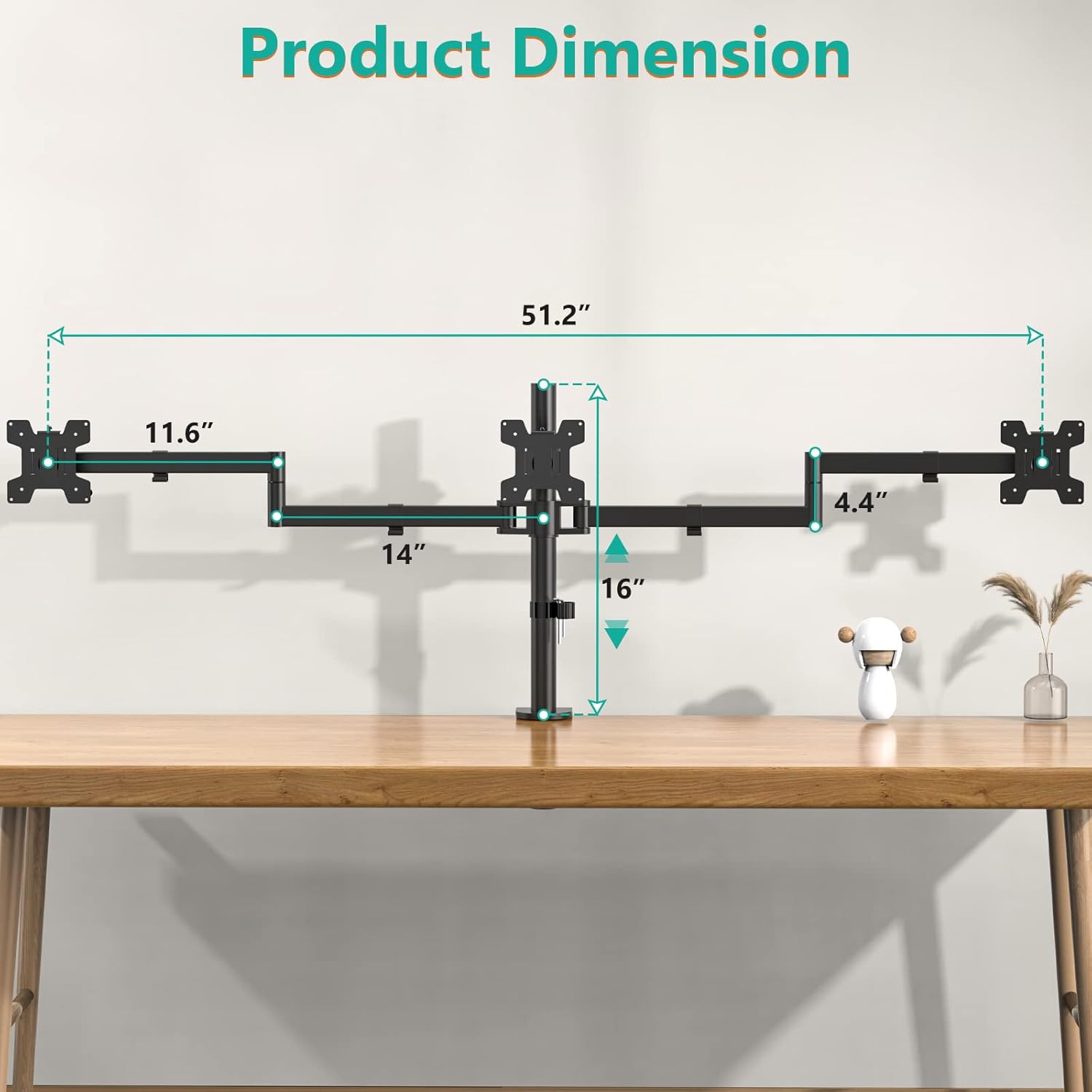 Thumbnail 5 de WALI M003S Triple Monitor Mount 27"