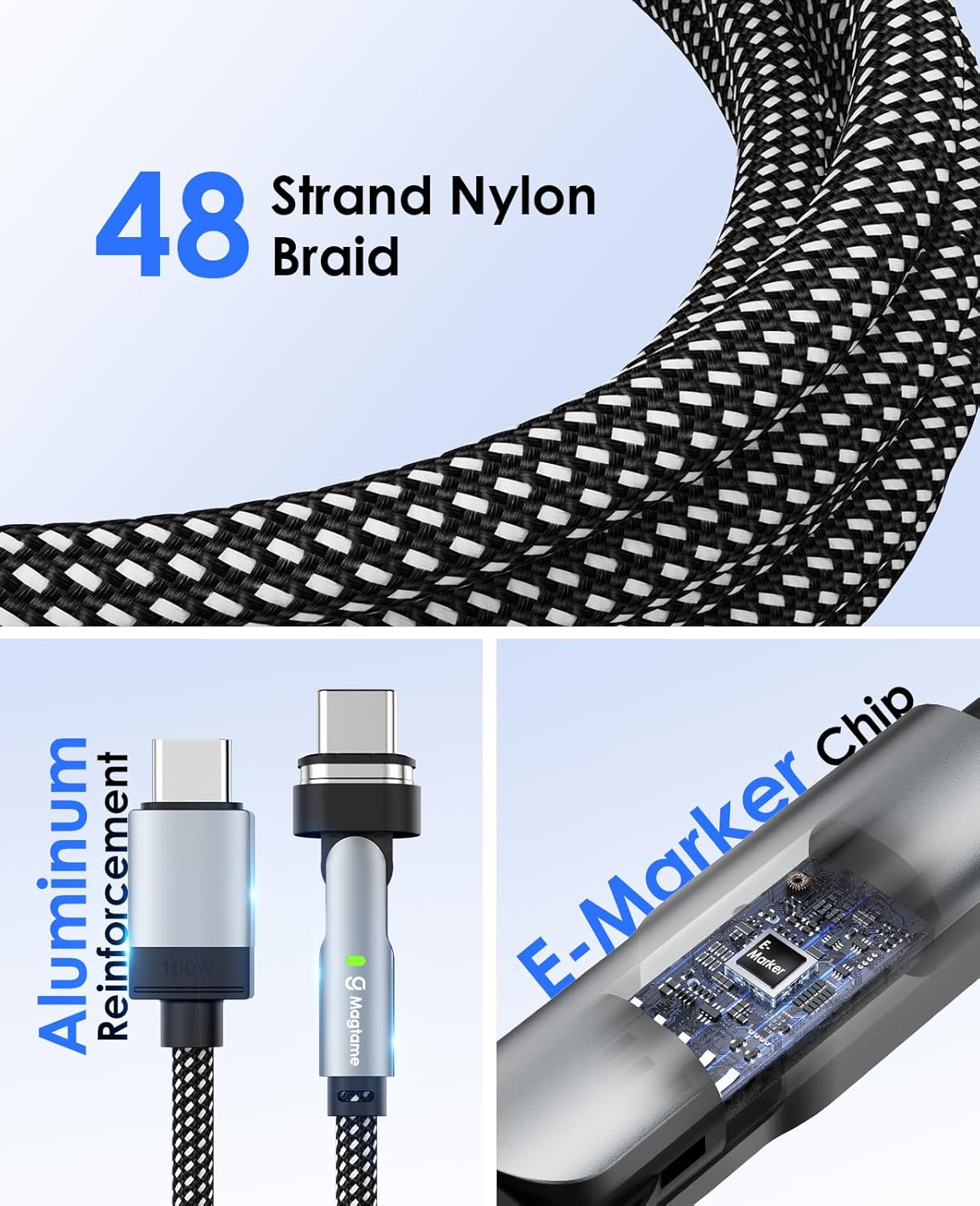 Thumbnail 4 de Magtame Cable USB C Magnético 100W 90° - 1.5M ⚡