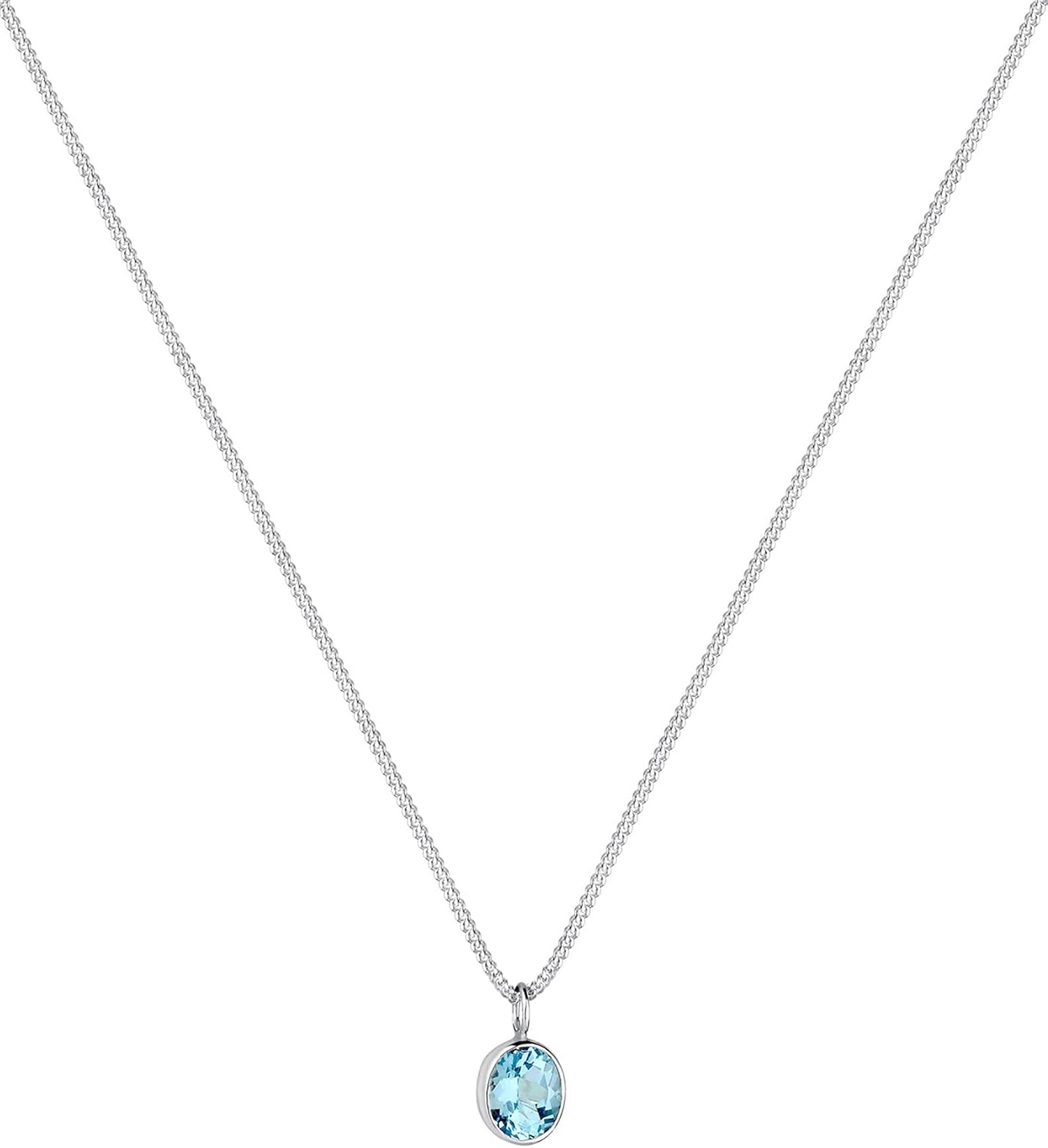 Detalle 2 de Elli Damen-Kette 925 Silber Topas Blau