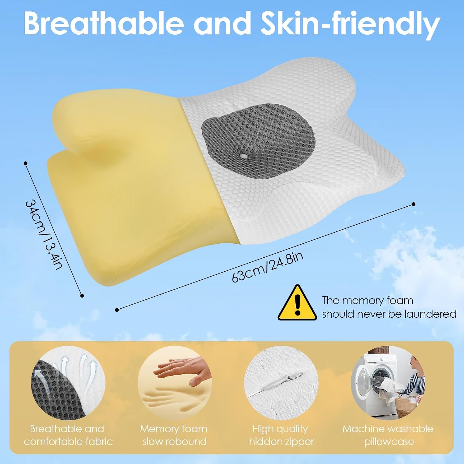 Thumbnail 5 de Gaethra Oreiller Ergonomique Cervical 63×34 cm