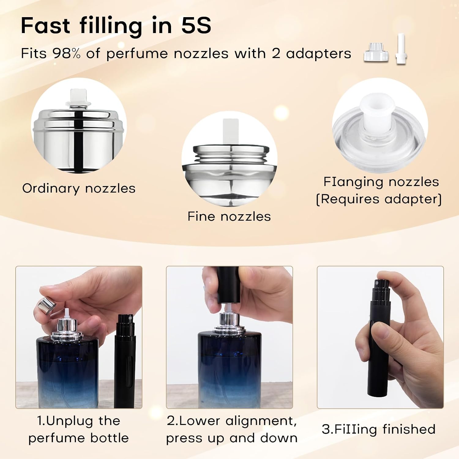Detalle 2 de JOOMOKO Perfume Atomiser 10ml refillable travel spray