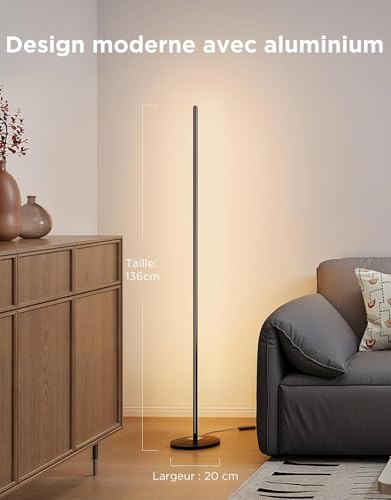 Detalle de Govee Lampadaire sur Pied Salon RGBIC — LED Noir, design moderne et connecté