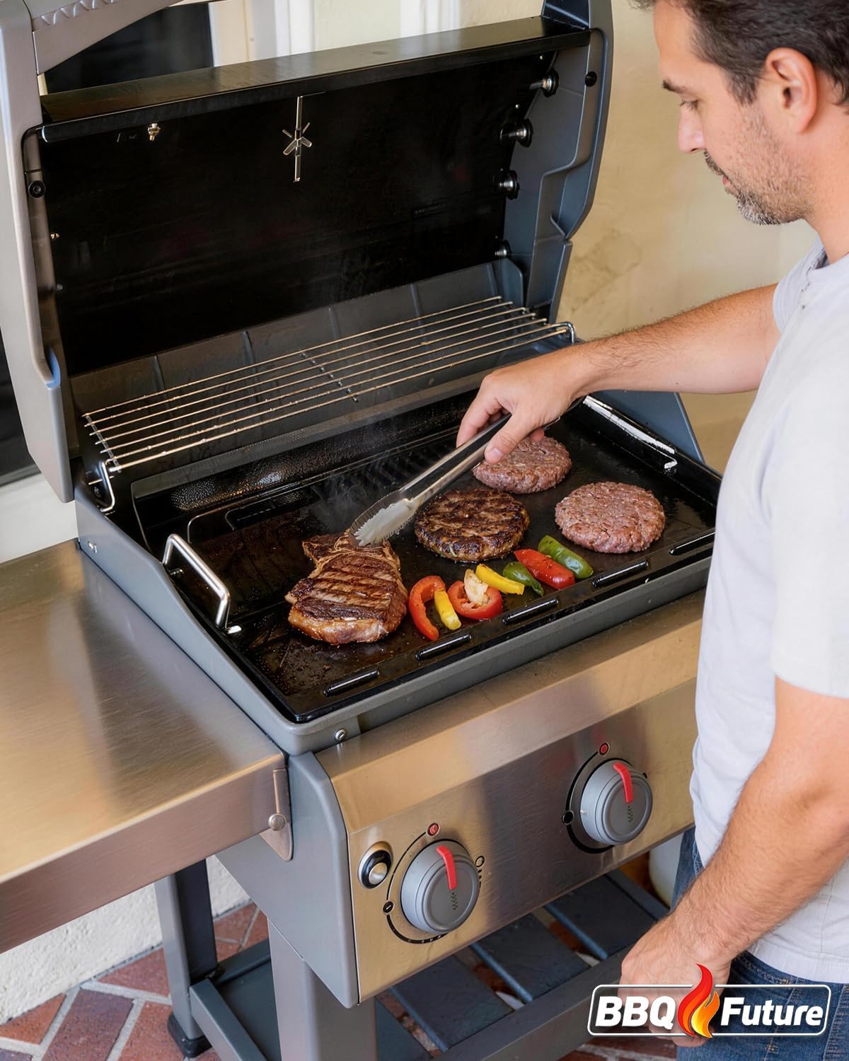 Thumbnail 6 de 6787 Full Size Griddle Insert with Handles for Weber Spirit 400 Series (2025) and Spirit 300 (2016–2024) — Carbon Steel Flat Top Replacement