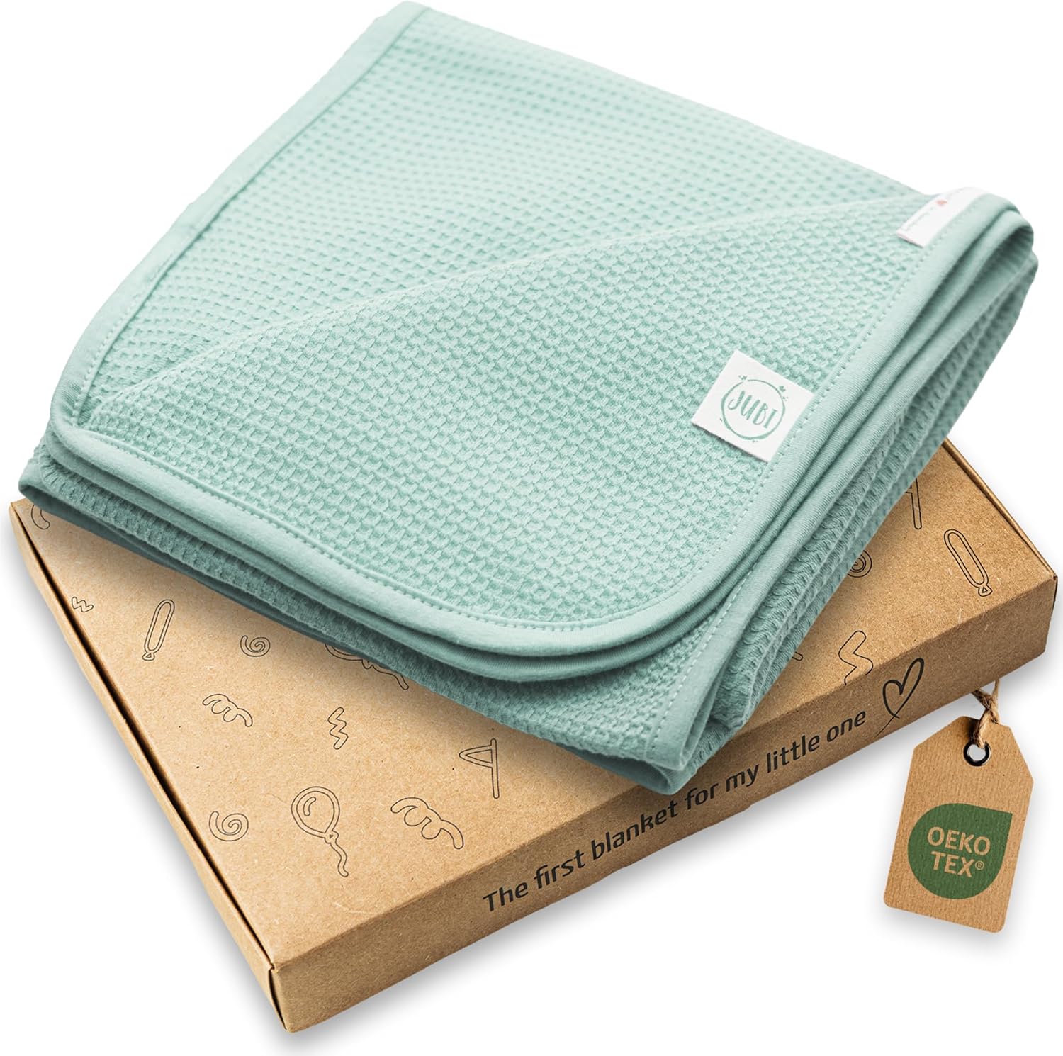 Detalle de Jubi Coperta Neonato Estiva 70x100 cm in cotone – leggera, traspirante e certificata Oeko-Tex