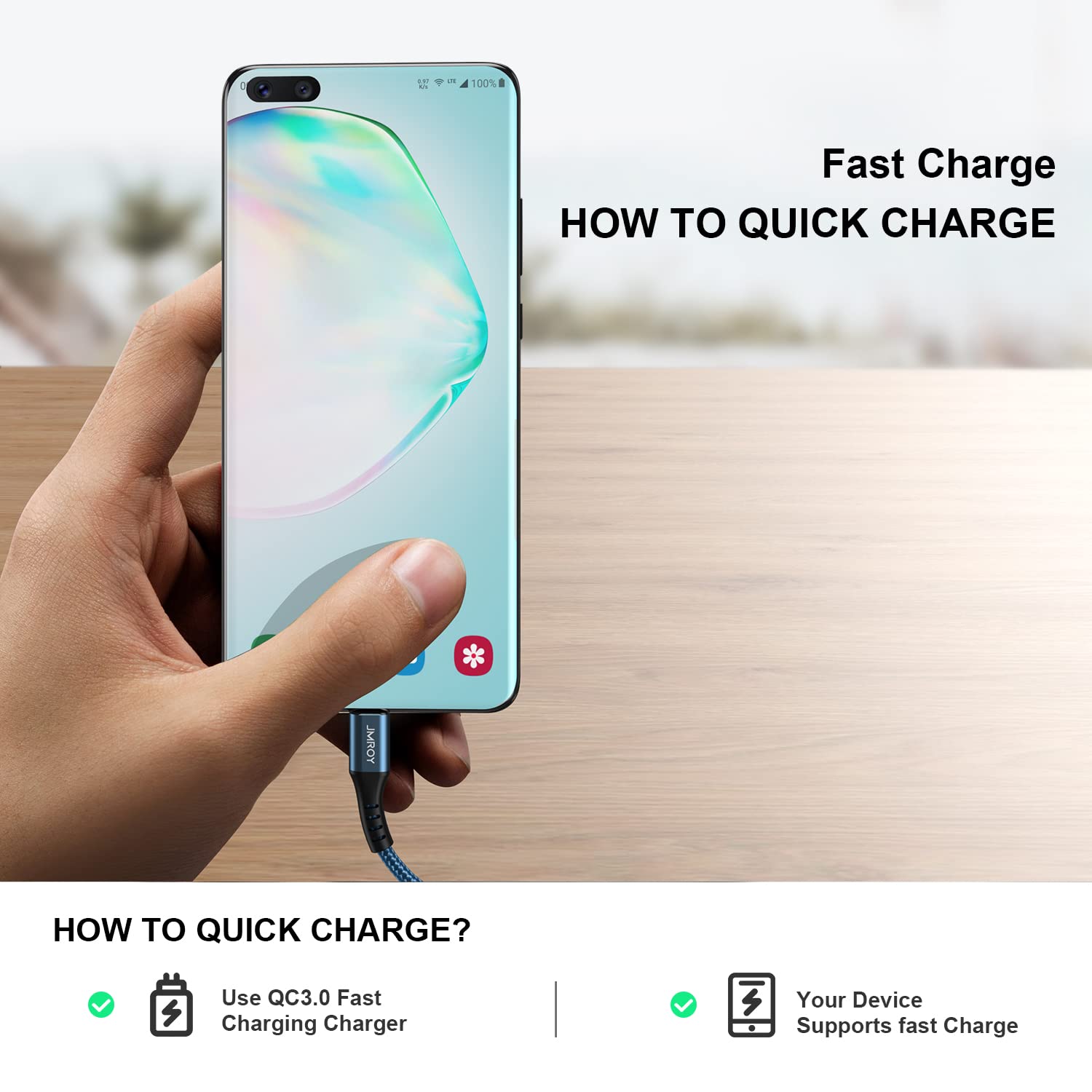 Thumbnail 2 de Micro USB Cable 2M 2PACK fast charging cable