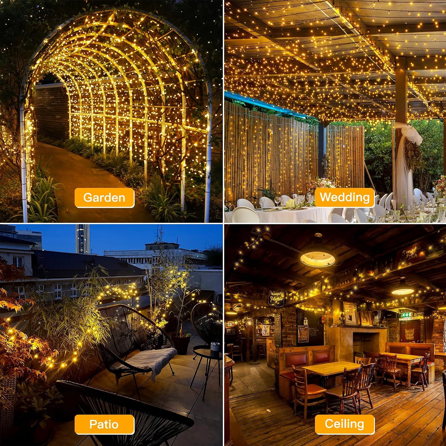 Thumbnail 5 de Ollny 80m Outdoor Christmas Tree Lights with 800 LEDs – Warm White, Waterproof, Mains Powered