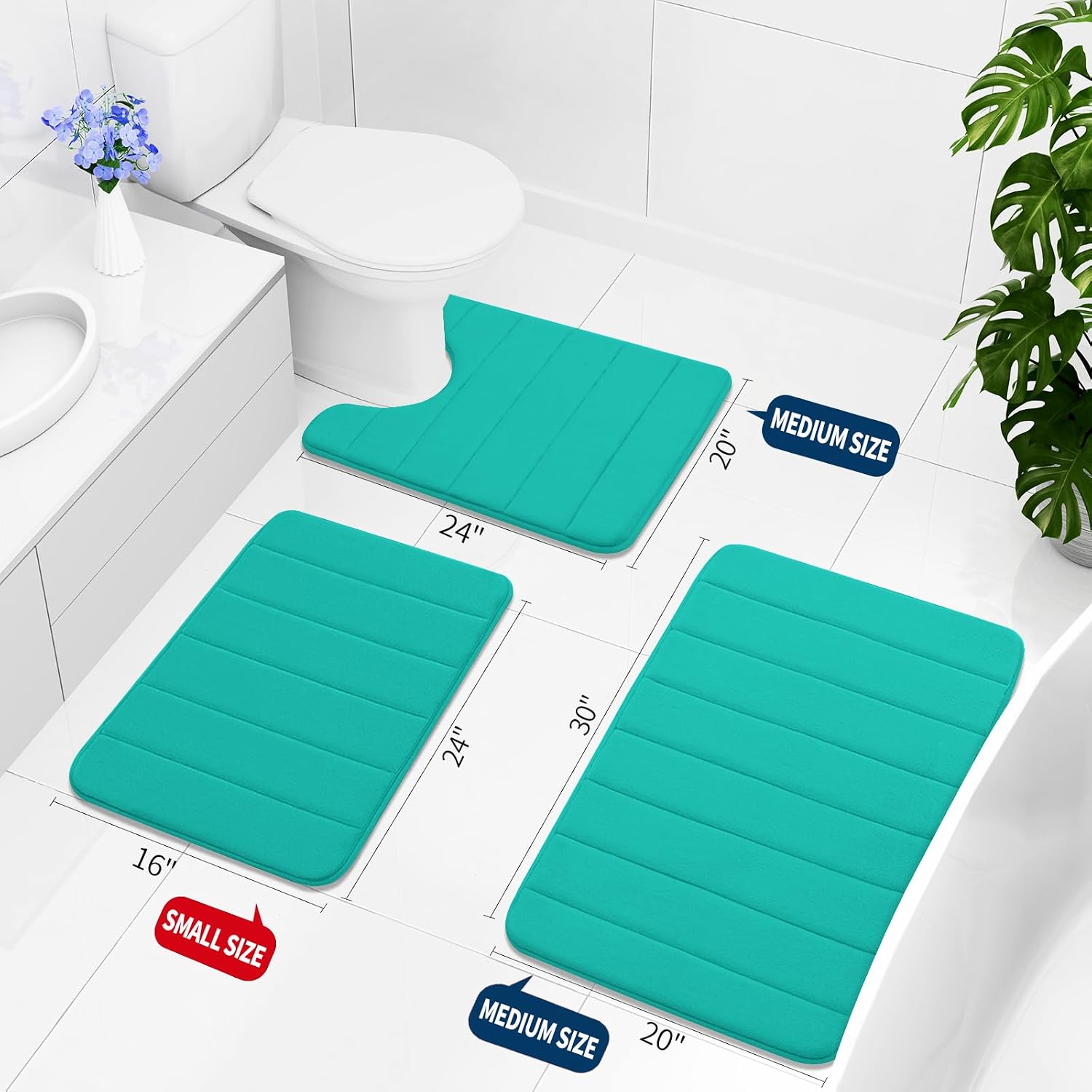 Thumbnail 1 de Buganda Memory Foam Bath Mat 24"×16" bath rug