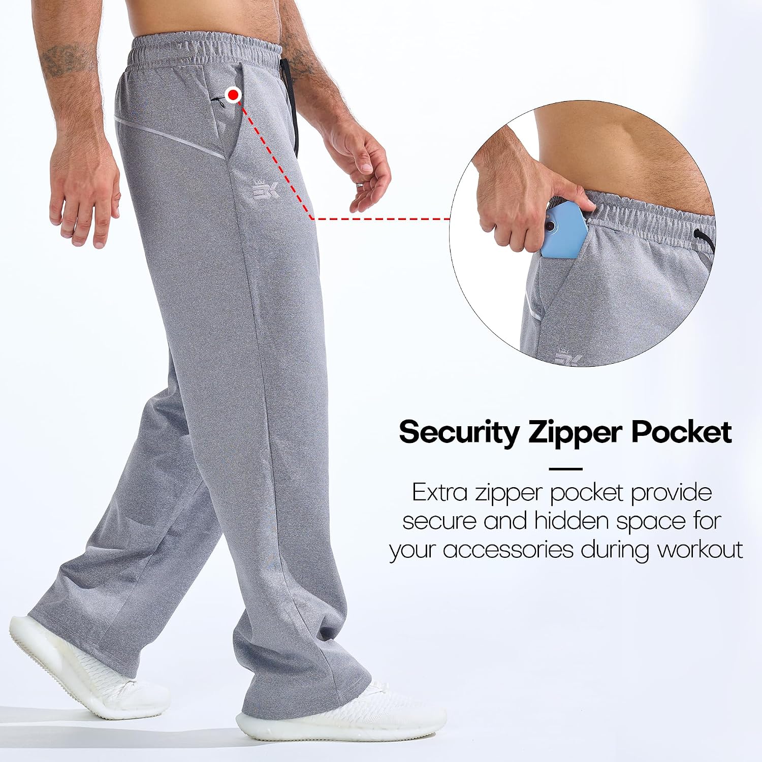 Thumbnail 3 de BROKIG Mens Oversized Gym Tracksuit Bottoms