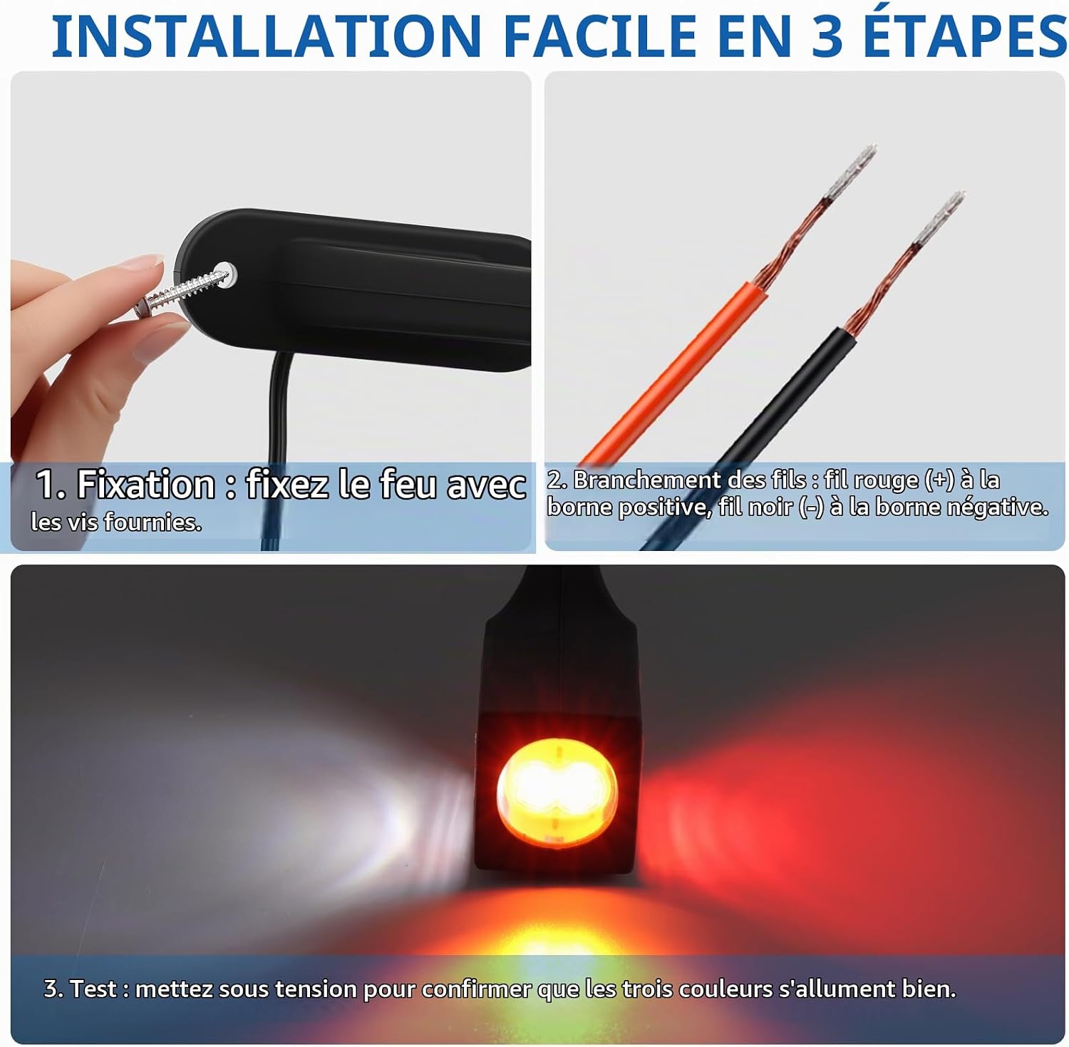 Detalle de DTEANJU led-markeringslichten voor aanhangwagen, 187 mm, 12/24 V en IP65, set van 2