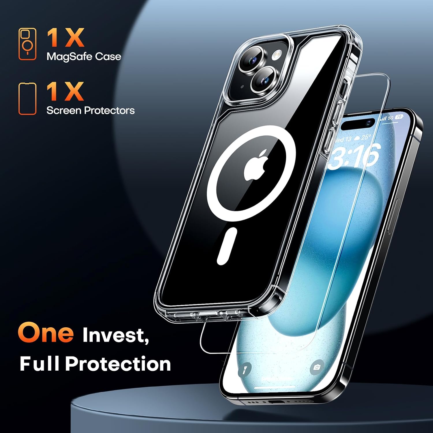 Detalle 2 de TAURI Clear iPhone 15 Case 12FT protection