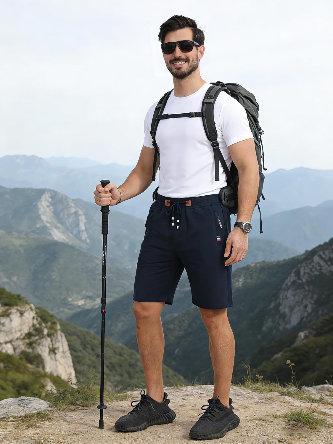 Thumbnail 4 de ZOXOZ Kurze Hosen Herren Shorts Sports – Baumwolle mit Reißverschluss, elastische Taille