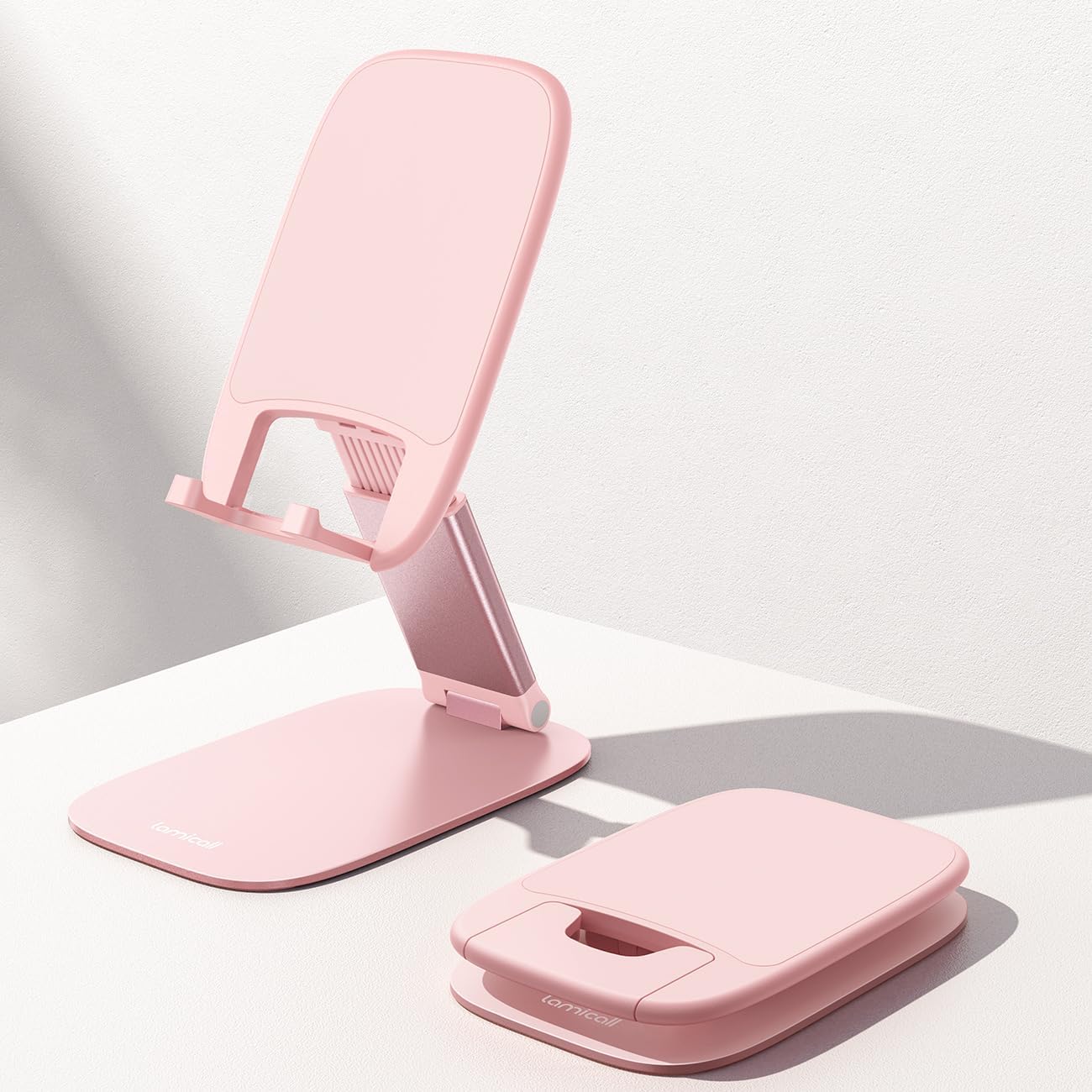 Detalle de Lamicall Foldable Ultra-Thin Pink Phone Stand, Adjustable and Portable