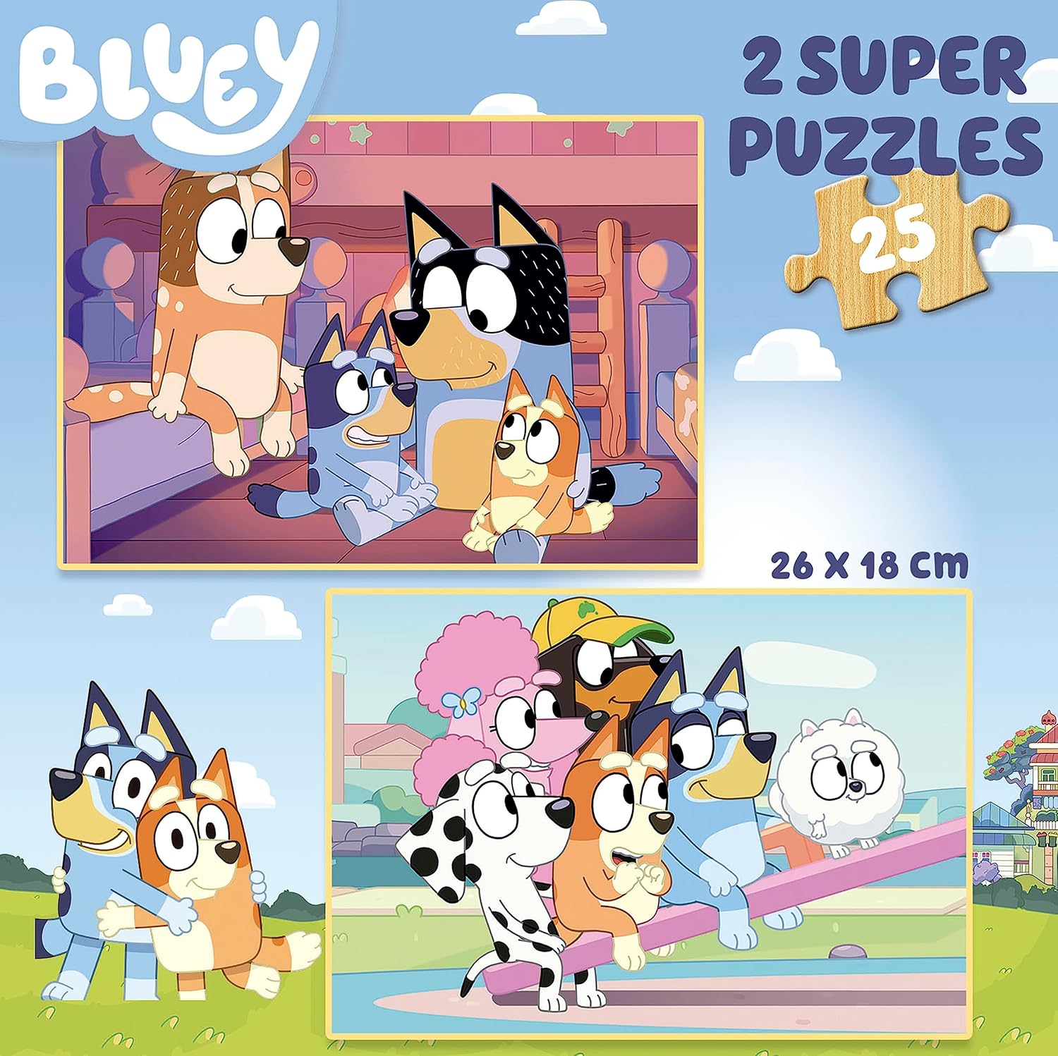 Thumbnail 2 de Educa Bluey – Lot de 2 puzzles en bois (25 pièces) pour enfants dès 4 ans