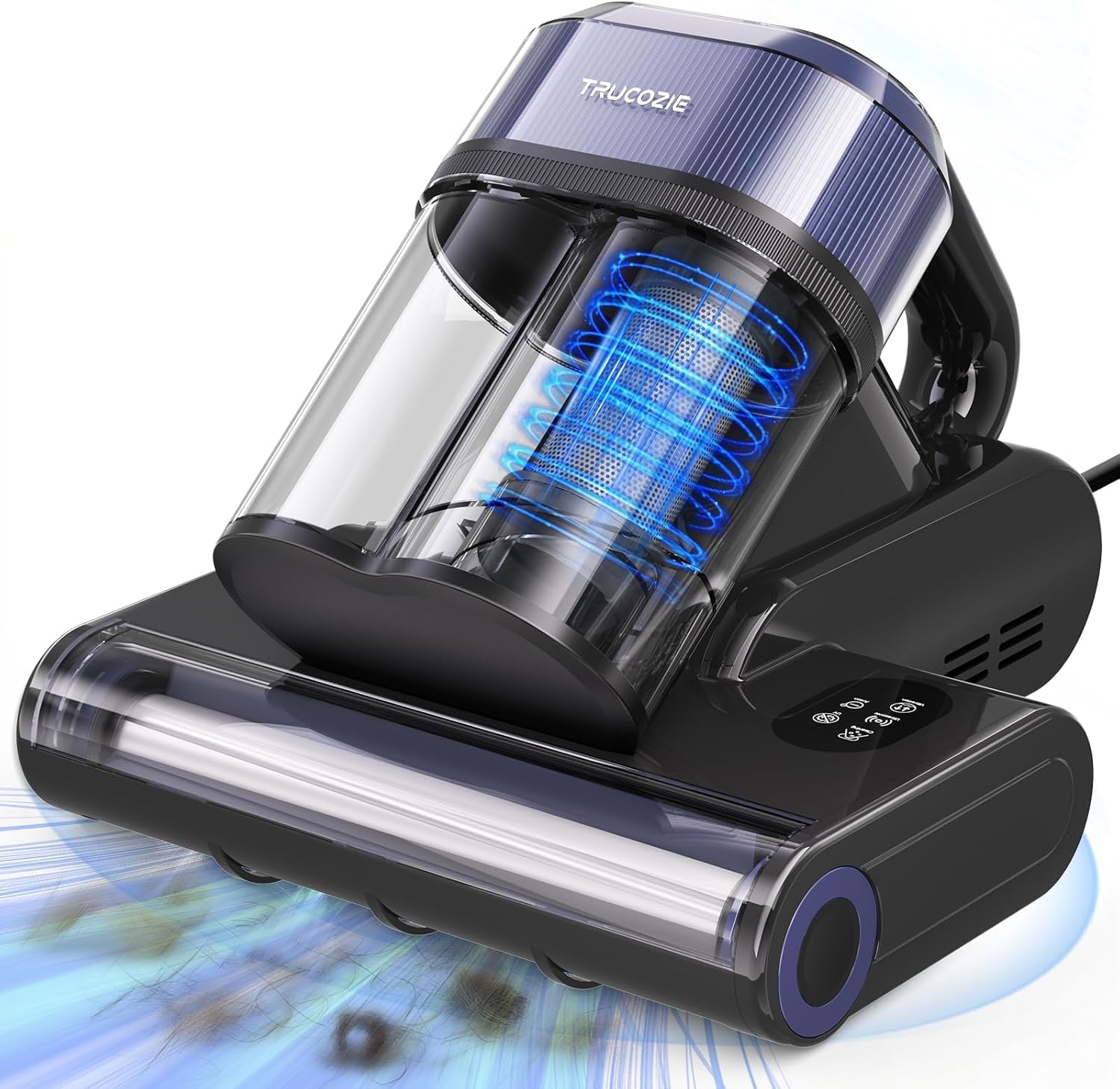Detalle de Mattress Vacuum Cleaner with 275nm UV-C Light & 149℉ Heat — 16Kpa Suction for Pet Hair, Smart Dust Sensor, and Aromatherapy