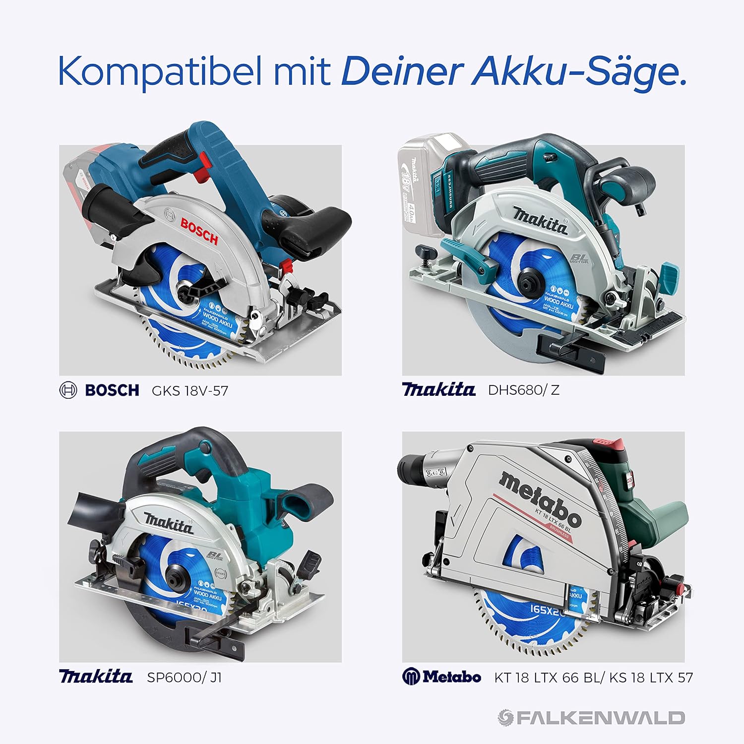 Thumbnail 3 de FALKENWALD Akku Sägeblatt 165x20 Holz