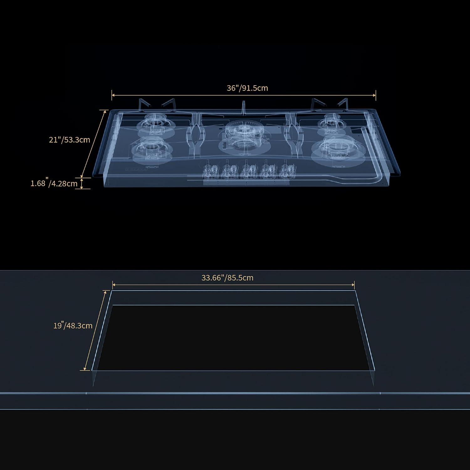 Thumbnail 6 de Empava 36 Inch Built-In Gas Cooktop, 5 SABAF Burners, LPG/NG Convertible