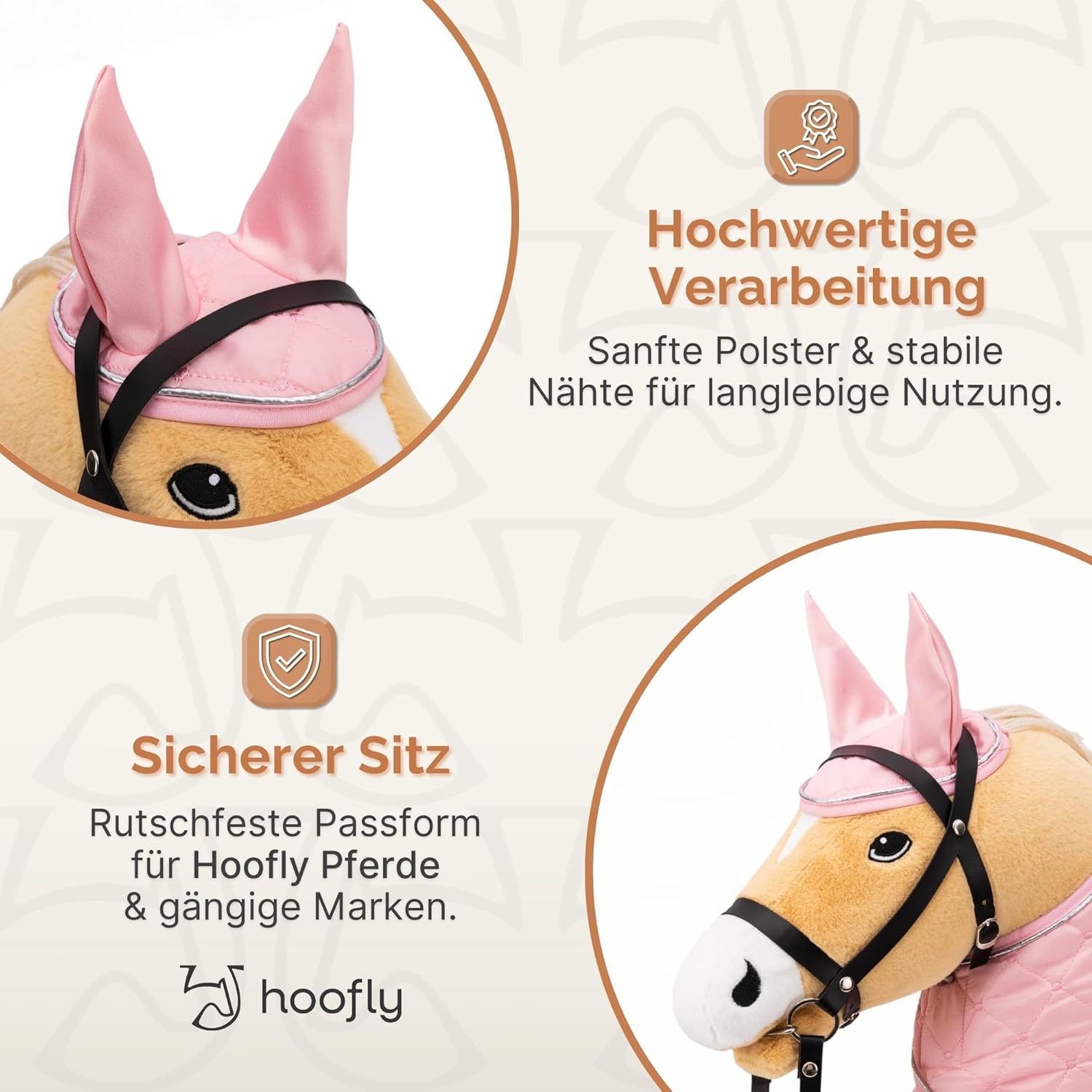 Thumbnail 3 de Hoofly Fliegenhaube Pink für Hobby Horse 🎠