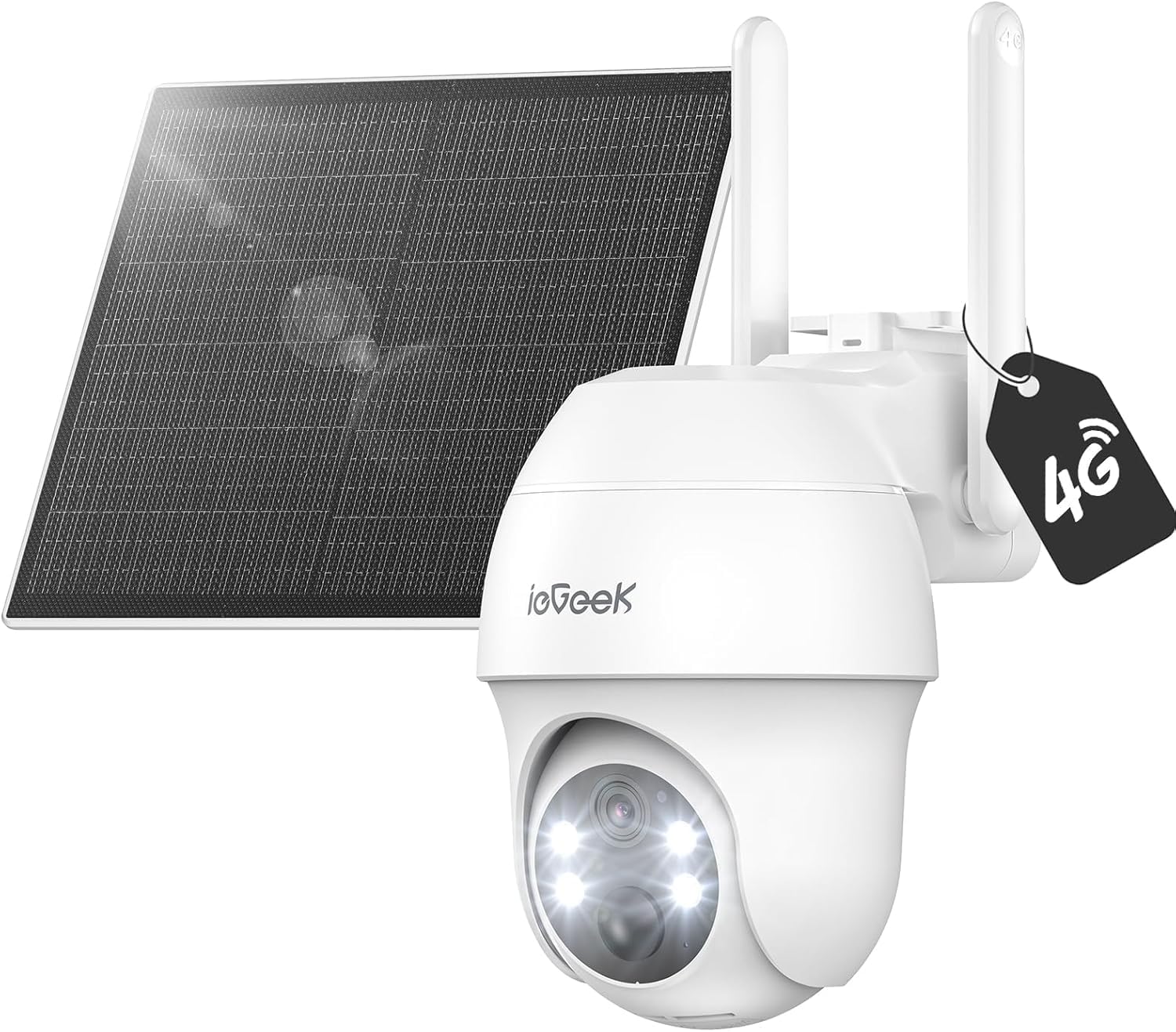 Detalle de ieGeek 4G LTE Cellular Solar Security Camera Outdoor – 2K, No WiFi, Solar Powered with SIM Card