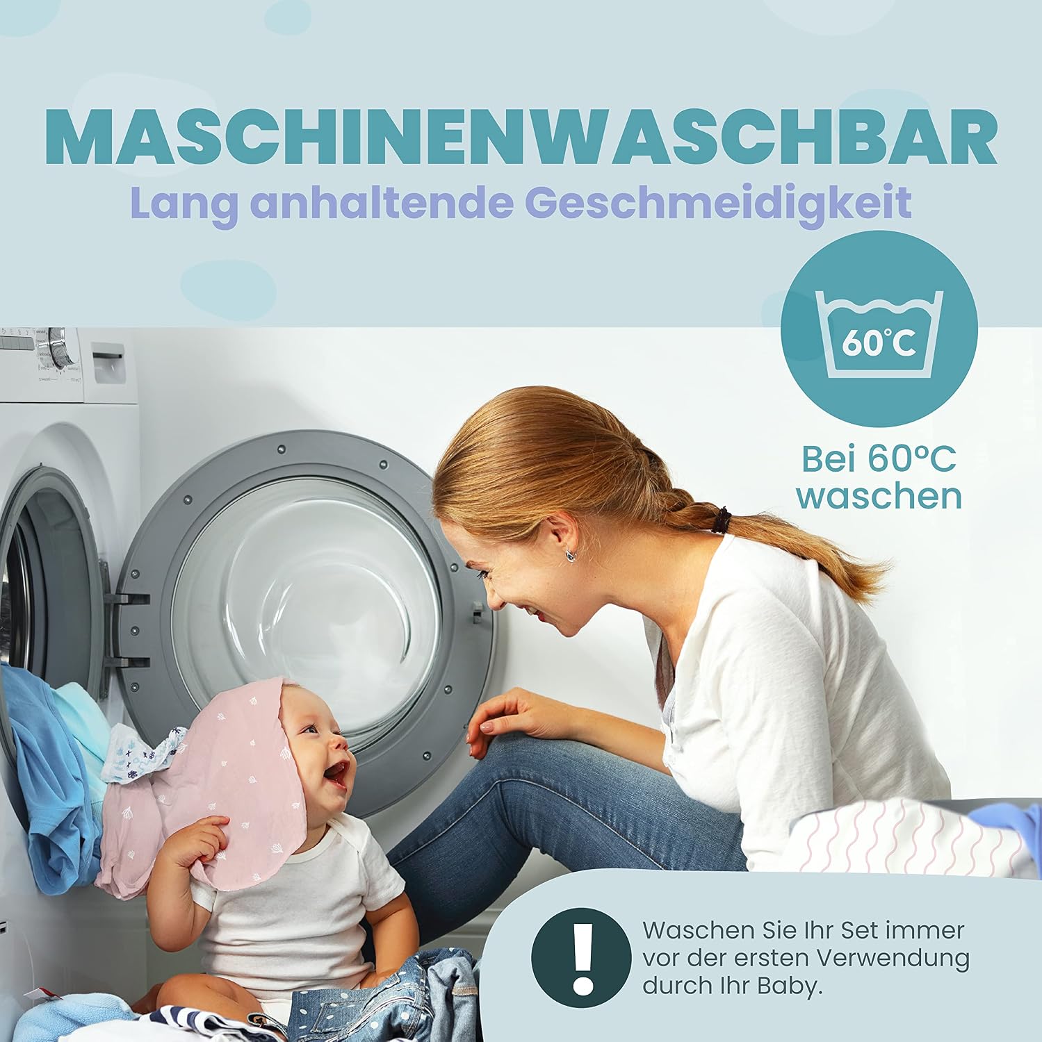 Thumbnail 6 de 2x Spannbettlaken 55x90 Rosa – 100% Baumwolle