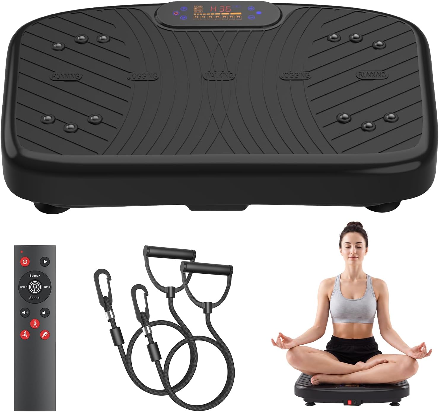 Detalle de WATEYA RC-CFM-V71(Midnight Black) Vibration Plate with 200 Speeds