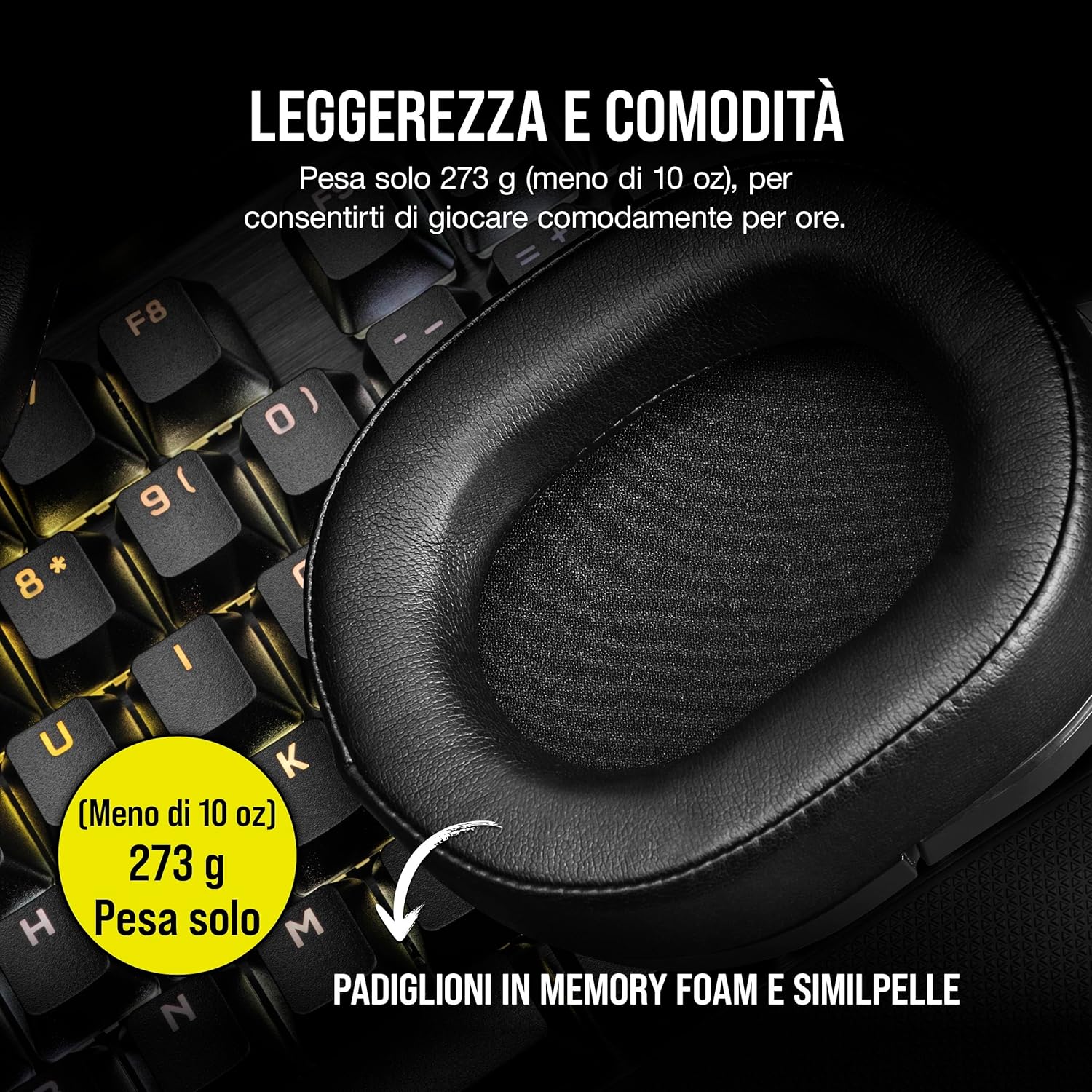 Thumbnail 3 de Corsair HS55 SURROUND: cuffie da gaming cablate leggere con Dolby 7.1 e microfono omnidirezionale