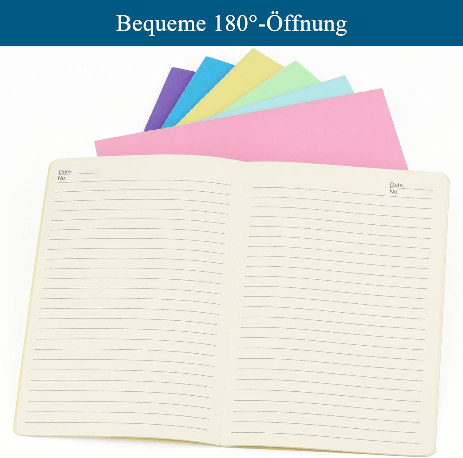 Detalle de ZCZN Notizbuch A5 liniert – 12 Blöcke à 30 Blatt, FSC-Papier, kompakt und vielseitig