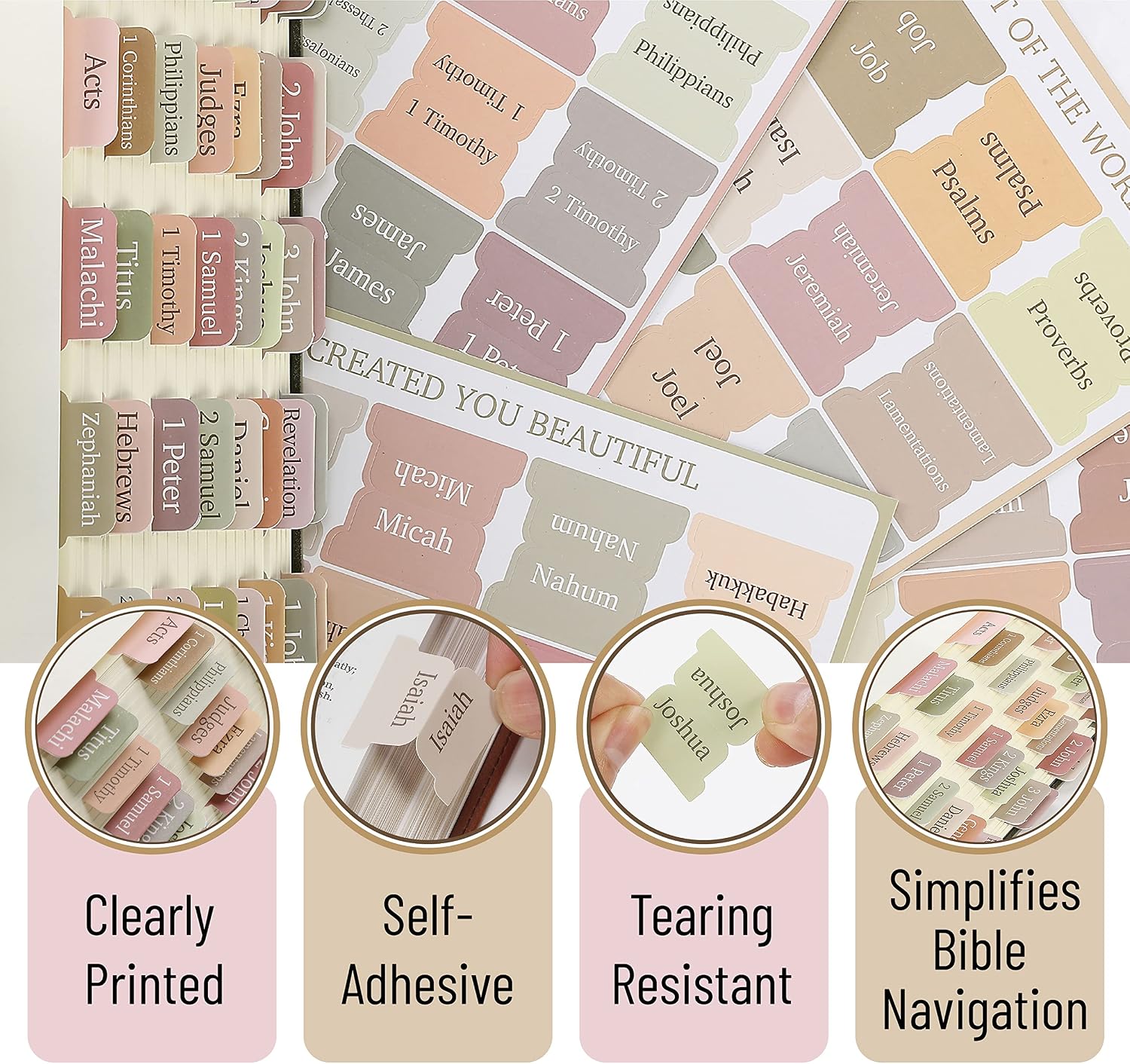 Detalle de Mr. Pen Bible Tabs, 75-Tab Set