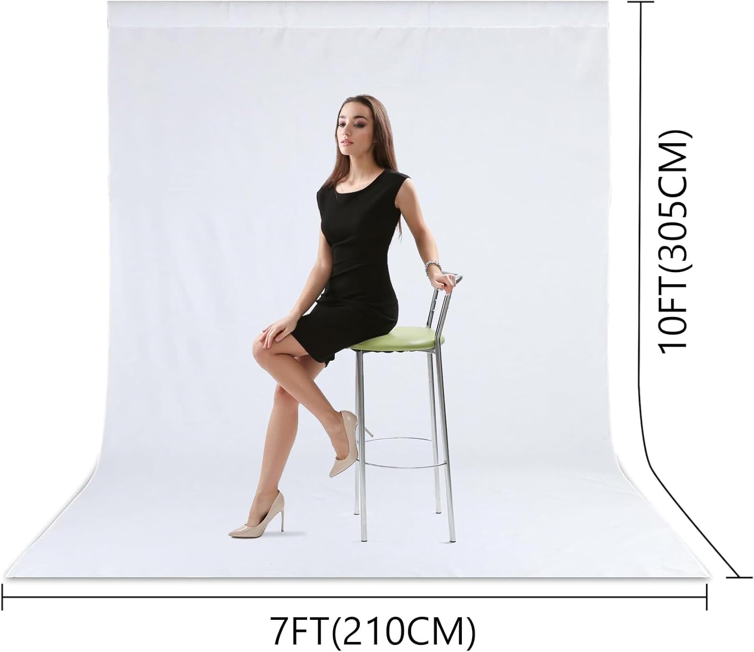 Detalle 2 de Zdada Weißer Fotohintergrund 2,1×3,0 m – faltbar, waschbar, Studio-Backdrop aus Nylnengewebe