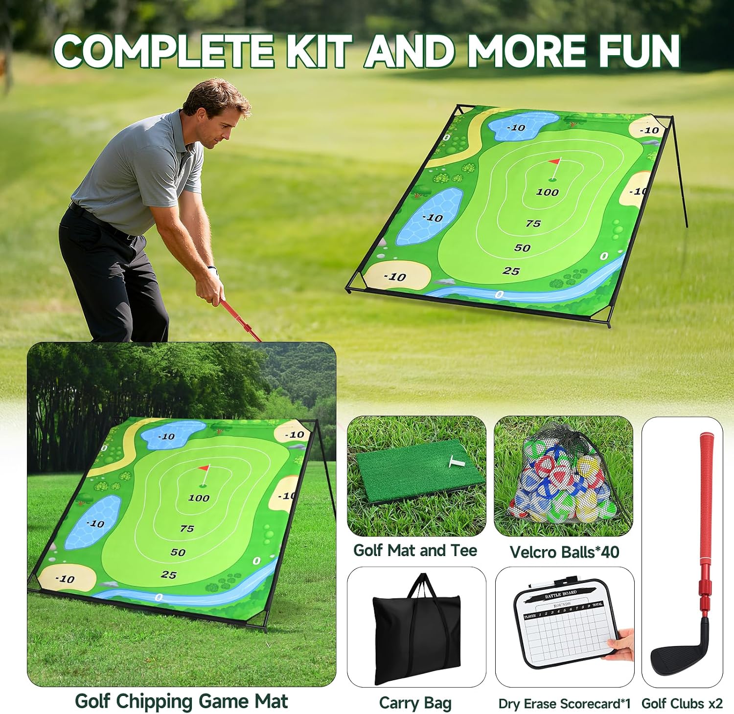 Thumbnail 3 de Sturdum Golf Chipping Game Set, 6x6ft