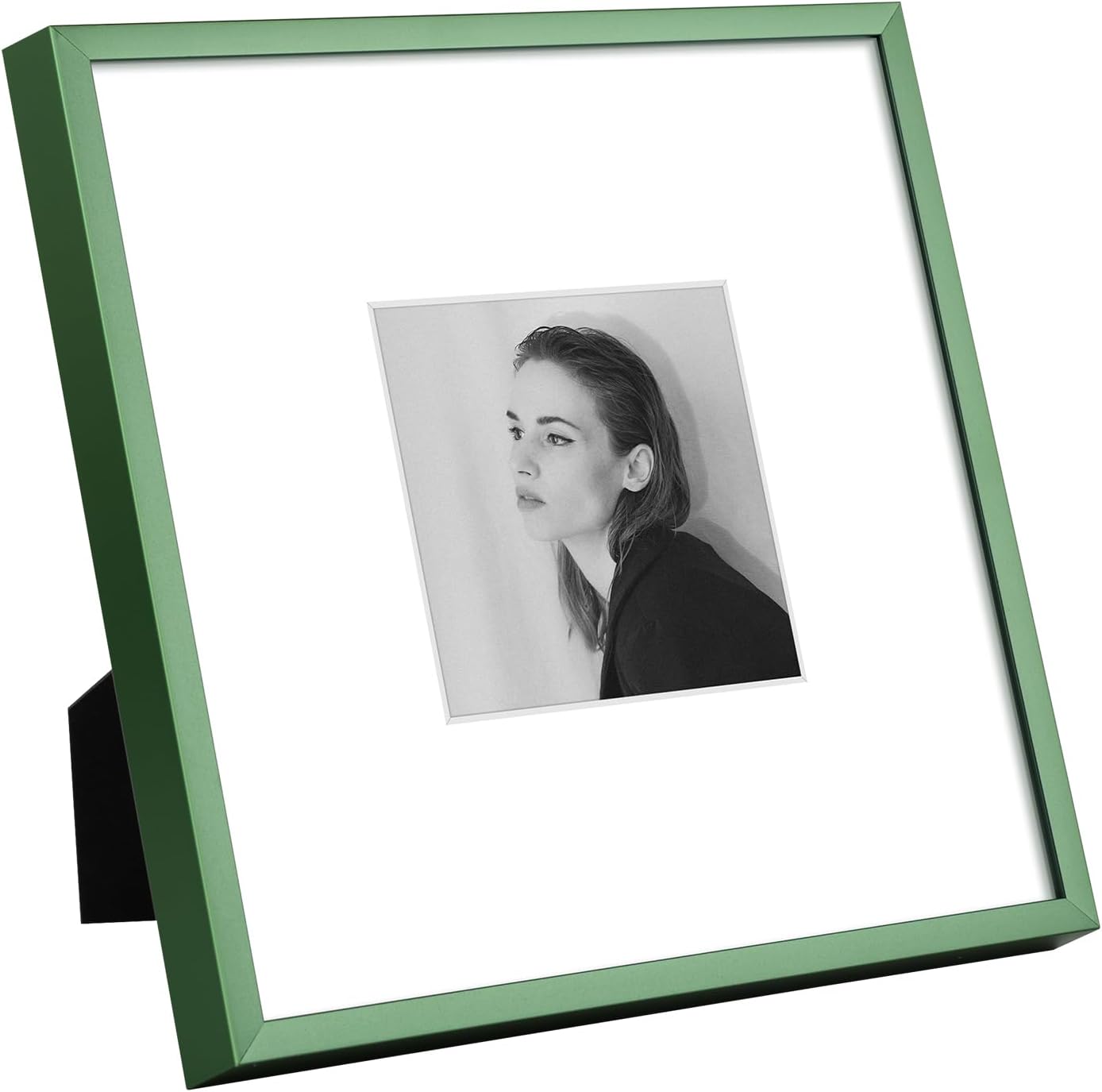 Detalle 2 de Golden State Art 8x8 Aluminum Picture Frame with 4x4 Mat – Green