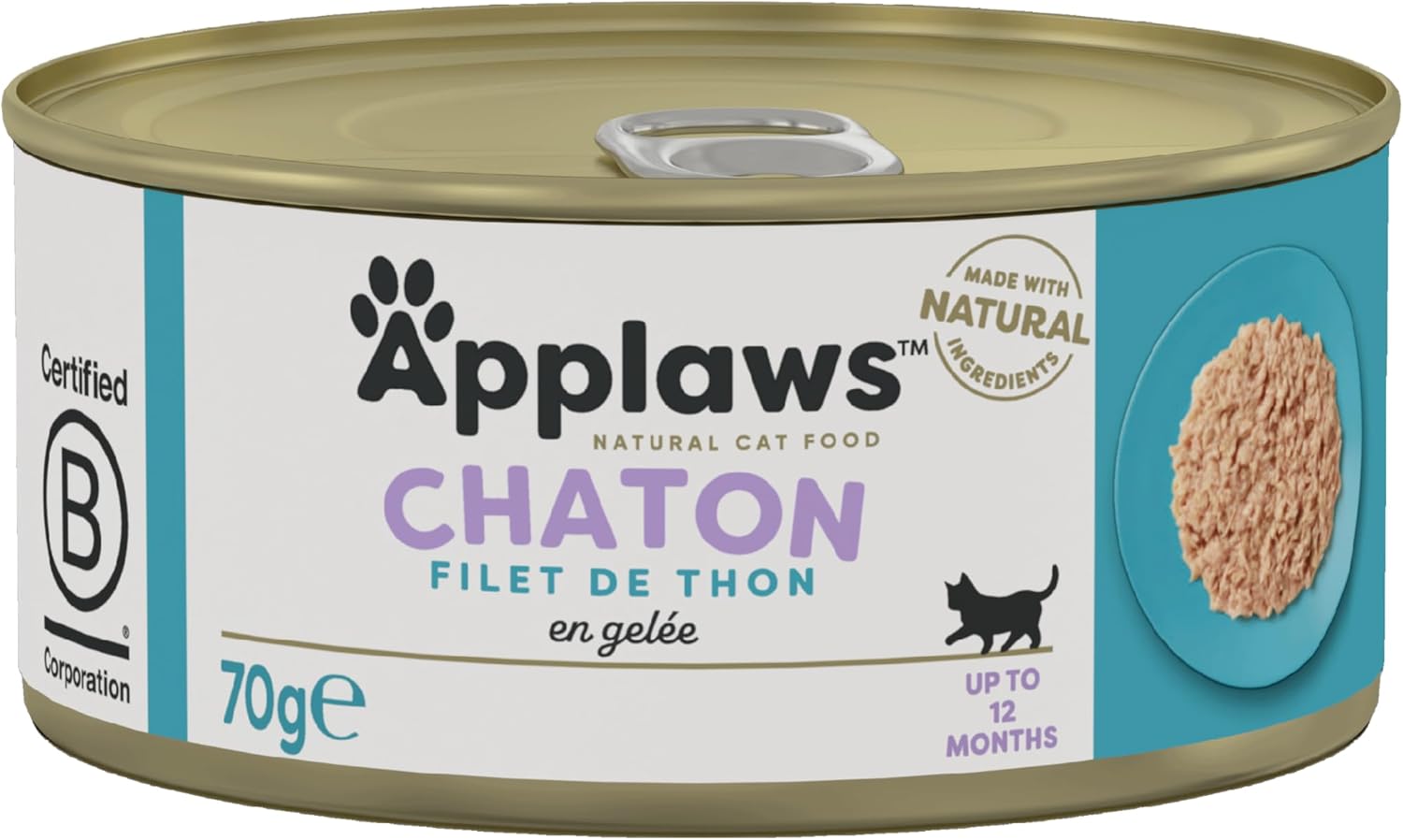 Detalle de Applaws Natural Aliment Humide pour Chatons – Poitrine de Poulet en Gelée, Pack 24 × 70 g