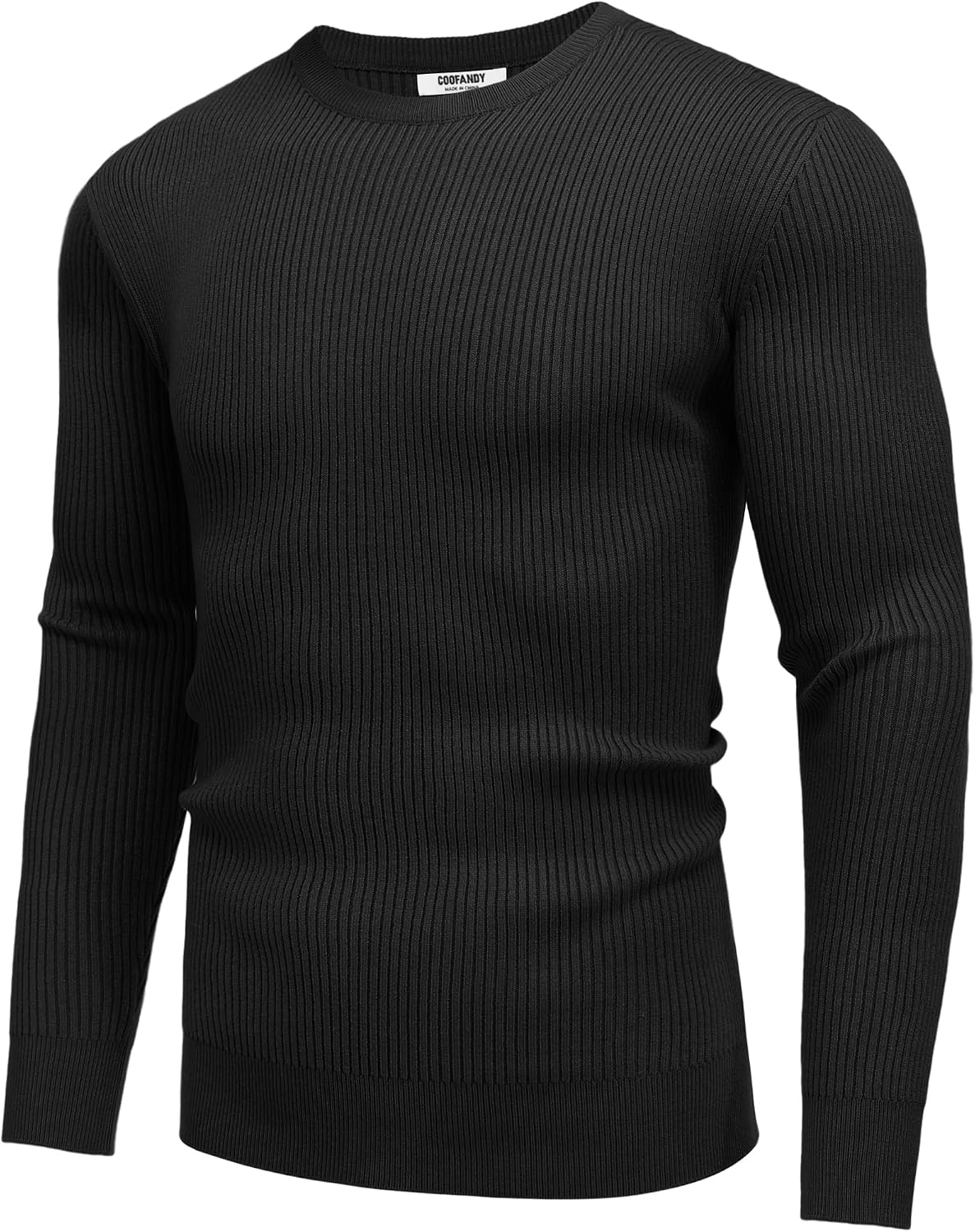 Detalle de COOFANDY Herren Rundhals Pullover Basic aus Feinstrick – Business-Strickpullover mit geripptem Kragen