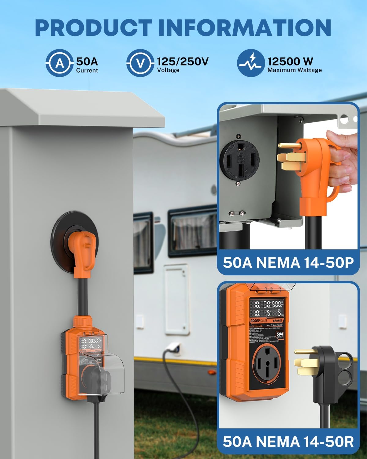 Detalle de Kohree RV surge protector 50 amp