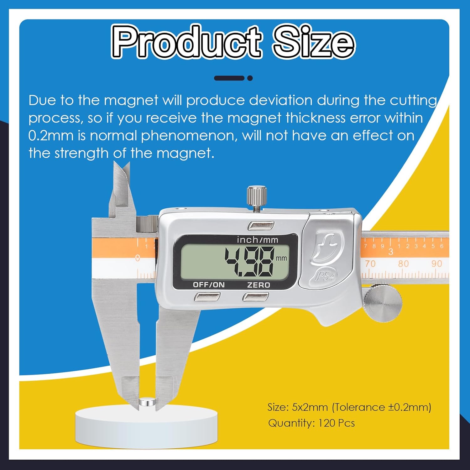 Detalle de Wzone 5x2mm Kleine Magnete Stark – 120 Stück Rundmagnete Neodym
