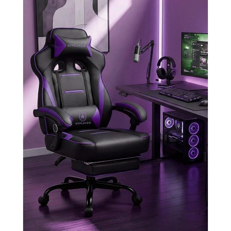 Detalle 2 de Silla Gaming GTPLAYER Ergonómica Reclinable 155° con Reposapiés