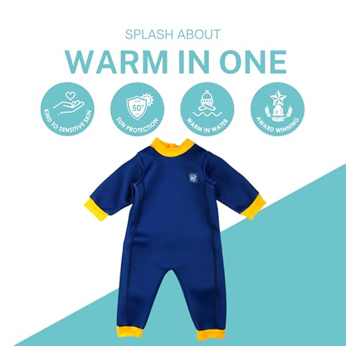 Detalle 2 de Splash About Warm In One Baby Wetsuit (Navy & Yellow, 3-6 Months)