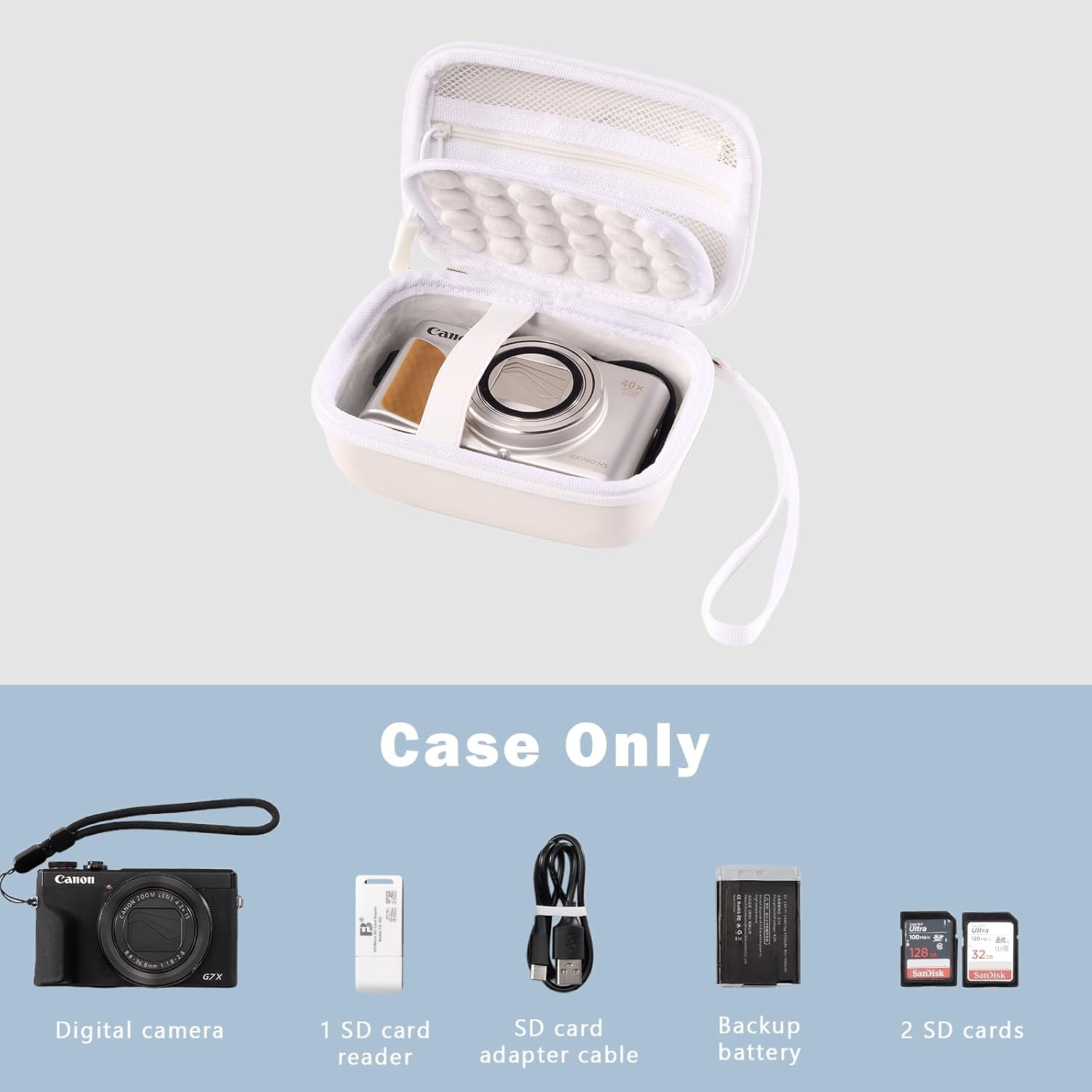Detalle 1 de ProCase Kameratasche für Canon G7X Mark II/III, SX740 HS, Sony ZV-1F, Ricoh GR III und weitere kompakte Digitalkameras