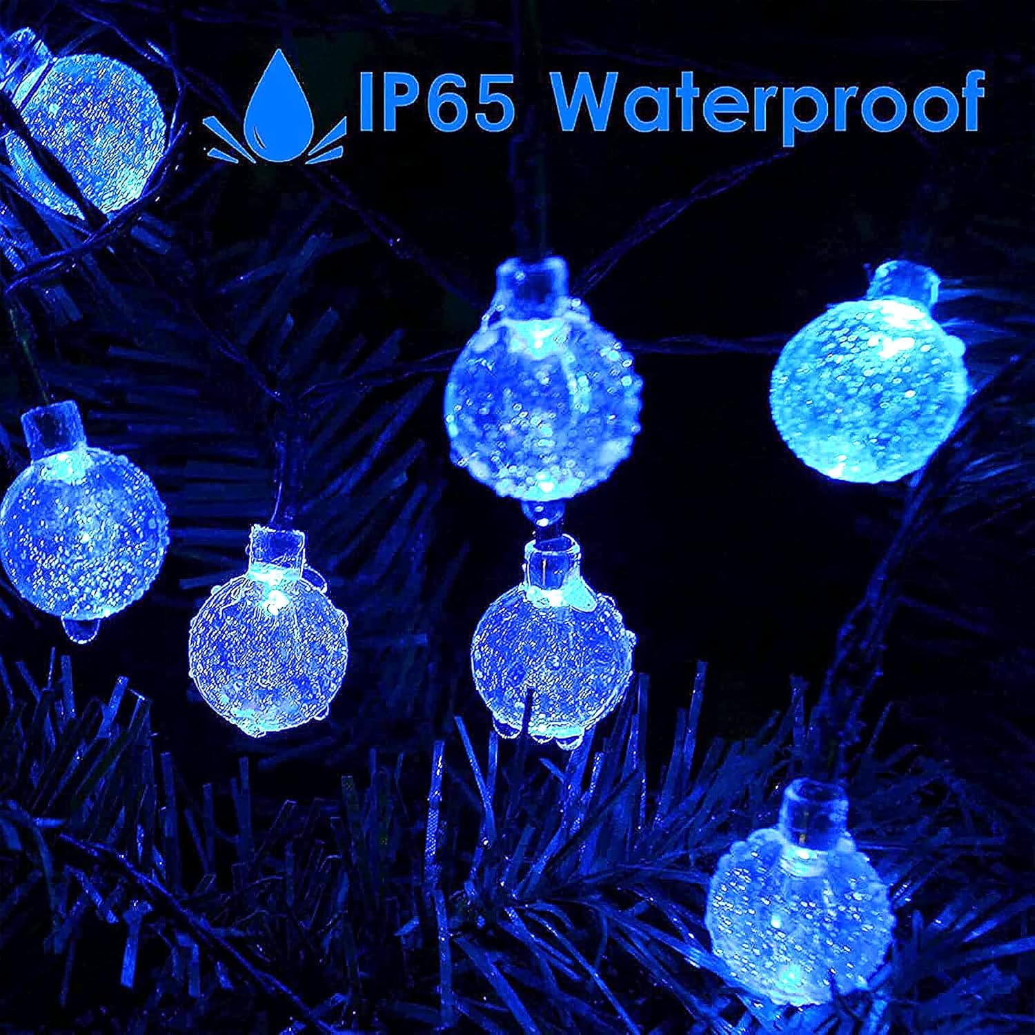 Detalle 2 de Guirnalda de luces solares impermeables para exteriores, 50 luces 🌟