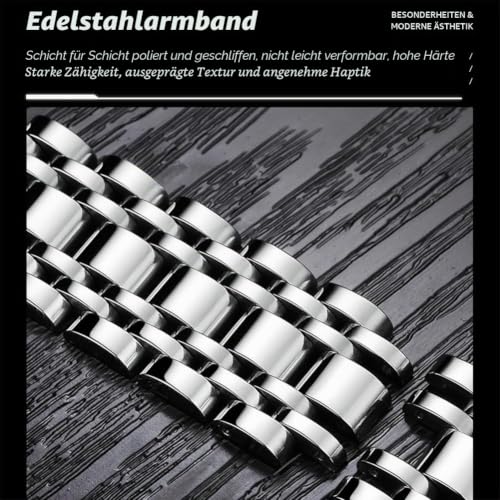 Thumbnail 8 de OLEVS Chronograph Herrenuhr 42 mm Edelstahl, Quarz, 3 ATM wasserdicht – Silberblaues Zifferblatt