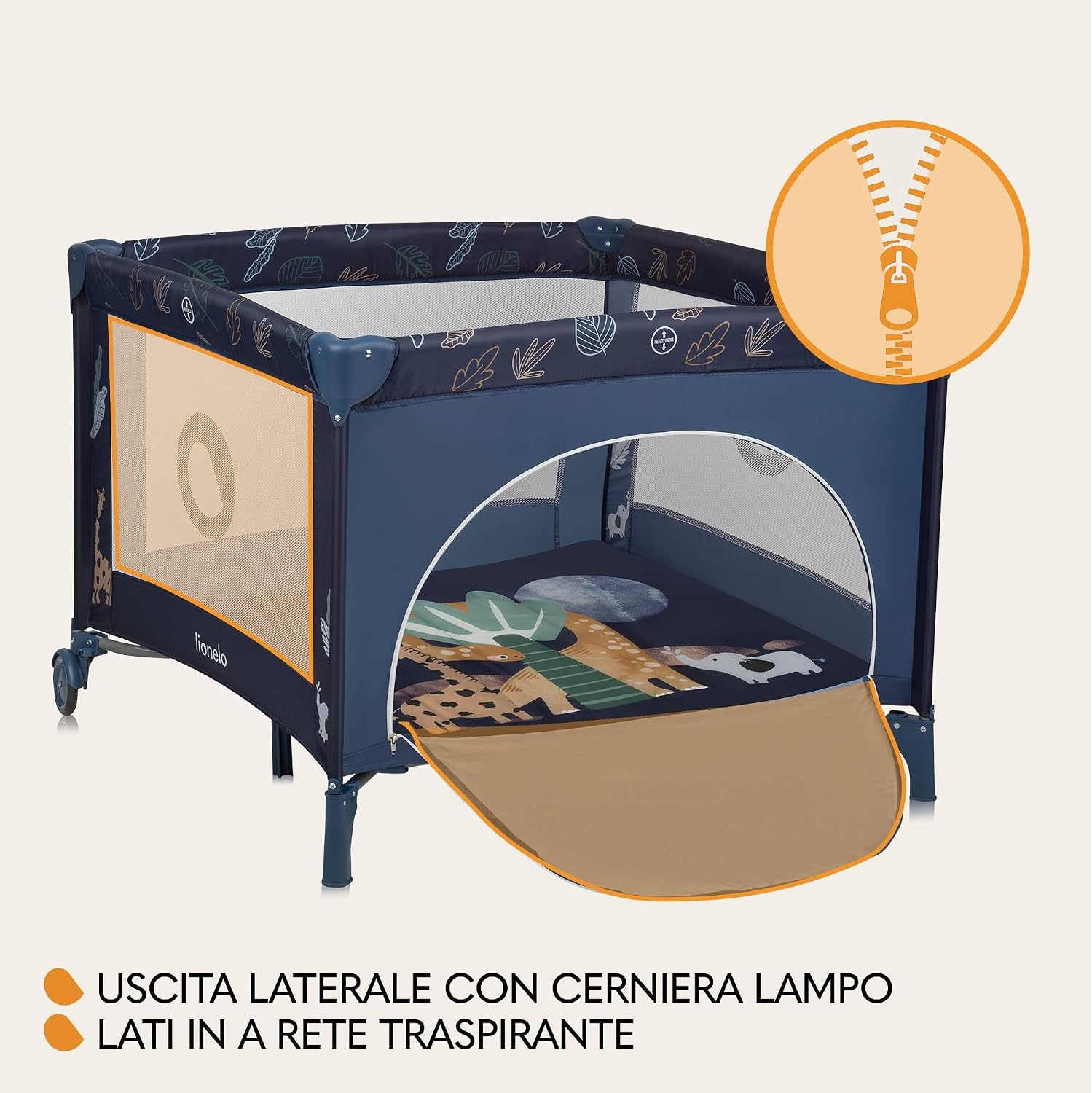 Thumbnail 2 de Lionelo BONNIE Box bambini pieghevole 100x100 cm: sicurezza, comfort e versatilità dalla nascita a 15 kg