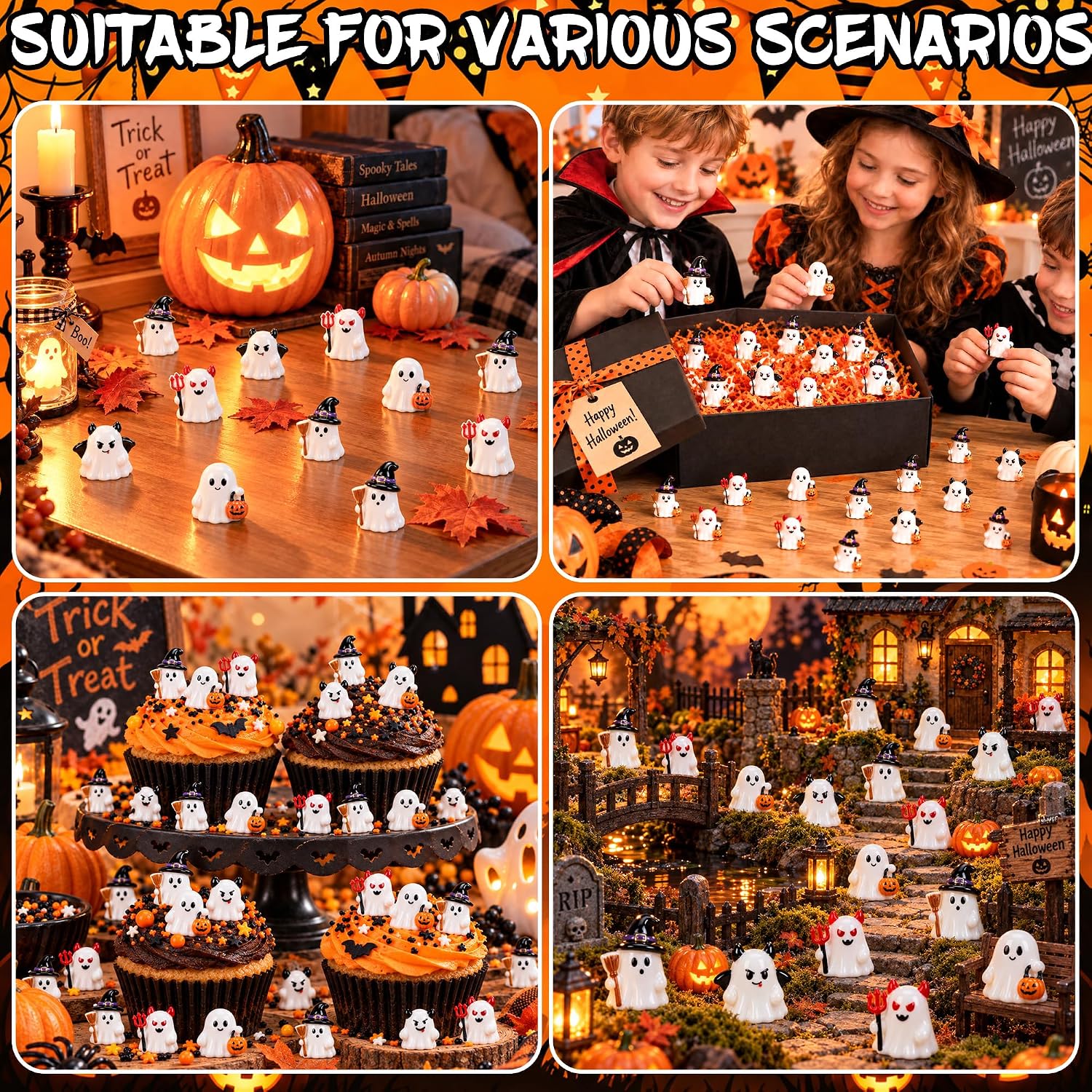 Thumbnail 6 de Mini Ghost Figurine Set, 80 Pieces