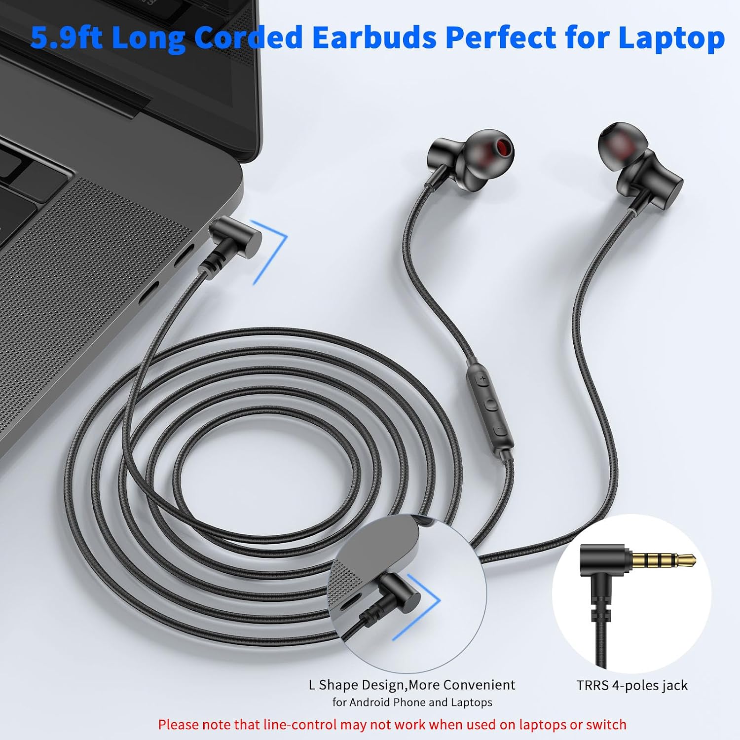 Detalle 2 de Wired Earbuds 3.5mm Jack Earphone 1.8m