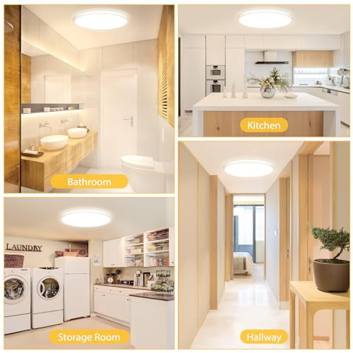 Detalle 2 de OUILA Plafón LED Techo Redondo Ø22 cm – Luz blanca 4000K, 1600 lm, IP44