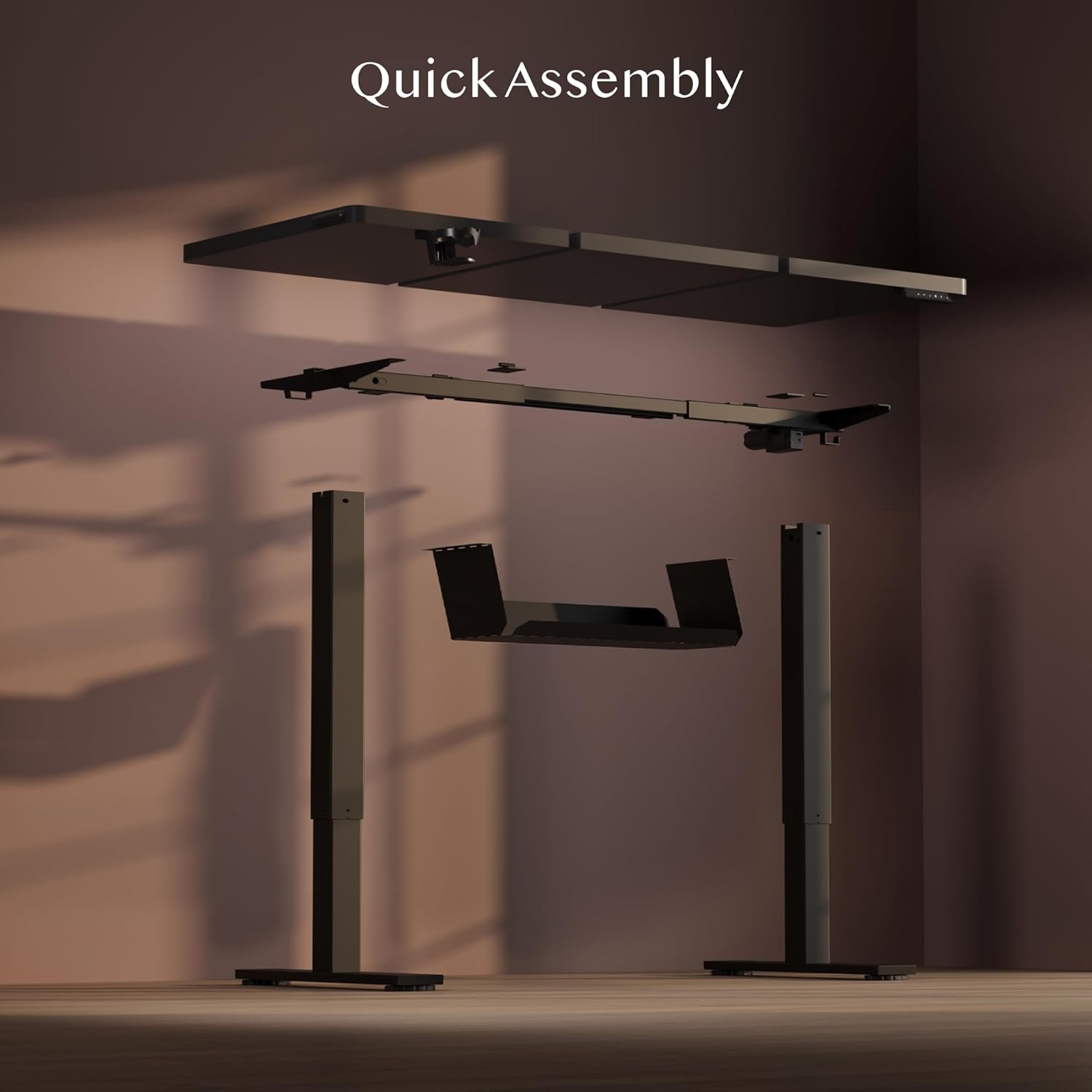 Thumbnail 1 de FLEXISPOT 160 x 60cm Electric Standing Desk (Black+Black) with Memory Function