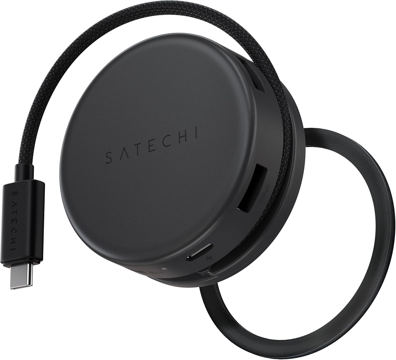 Detalle de SATECHI OntheGo Hub USB-C Magnetico 7 in 1 with Cable Avvolgibile – Nero